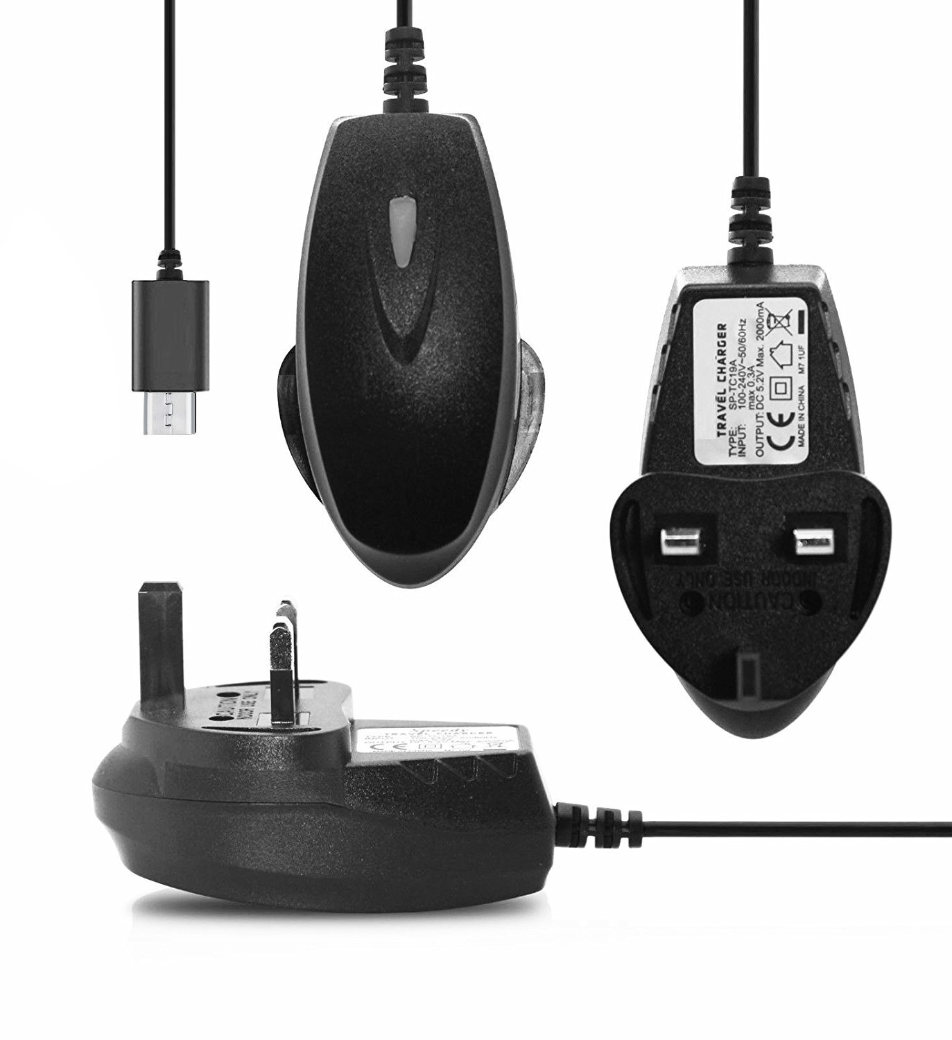 Original Nokia 1.3 Charger - 3 Pin UK Wall Plug Micro USB Power Adapter for Nokia 1.3 Smartphone (Black) | Fast Charging | Home & Office Use