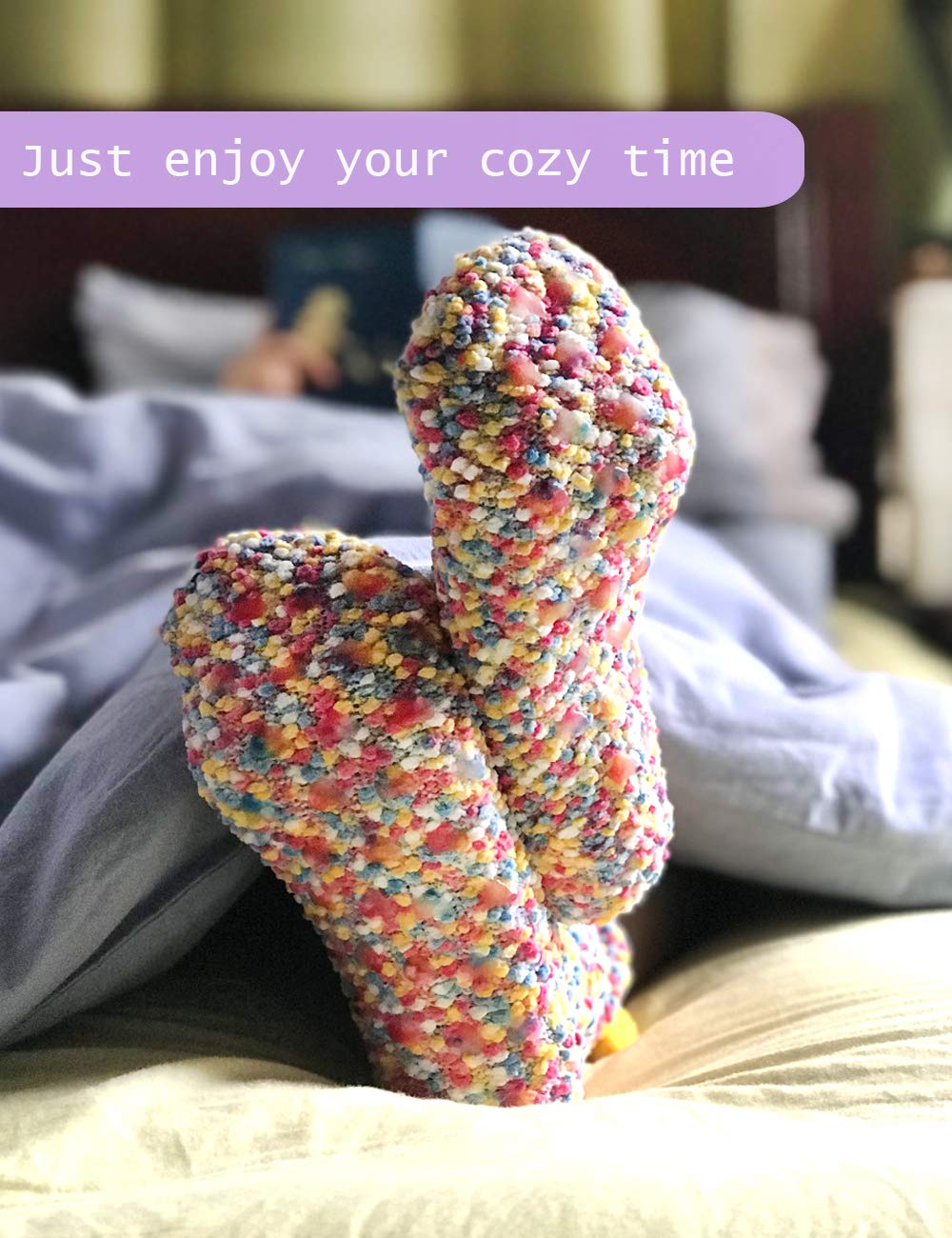 Cozy Women's Fuzzy Socks with Polka Dots - Non-Slip Slipper Socks for Winter Warmth, Cute Cupcake Pattern Gift Idea - Perfect for Lounge, Bedtime & Cold Weather Comfort
