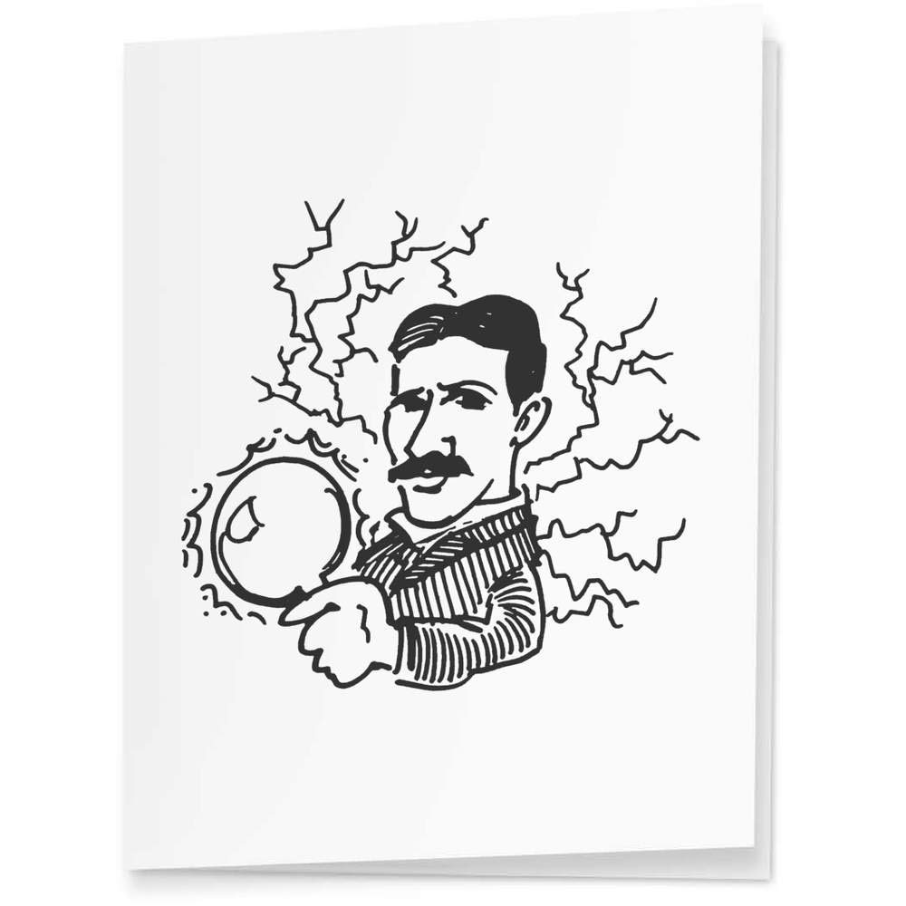 Azeeda 4-Pack Nikola Tesla Inspired Gift Tags - Perfect for Science Enthusiasts, Teacher Appreciation, and Unique Birthday Presents