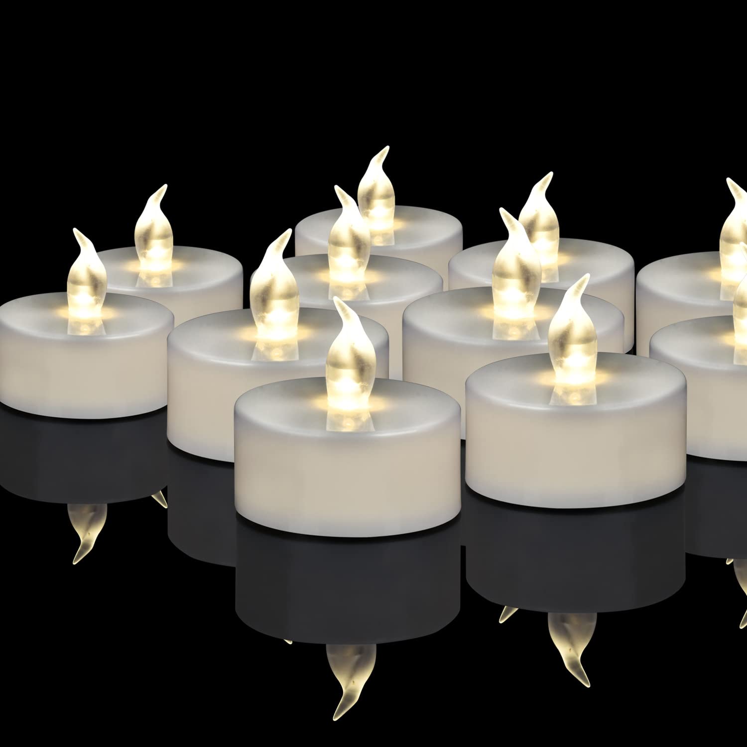 Marrilley LED Tea Lights - 24 Pack Battery Operated Flameless Candles Warm White - Perfect for Wedding Decor, Christmas, Birthday Party, Home Decoration, Centerpieces and Romantic Ambiance