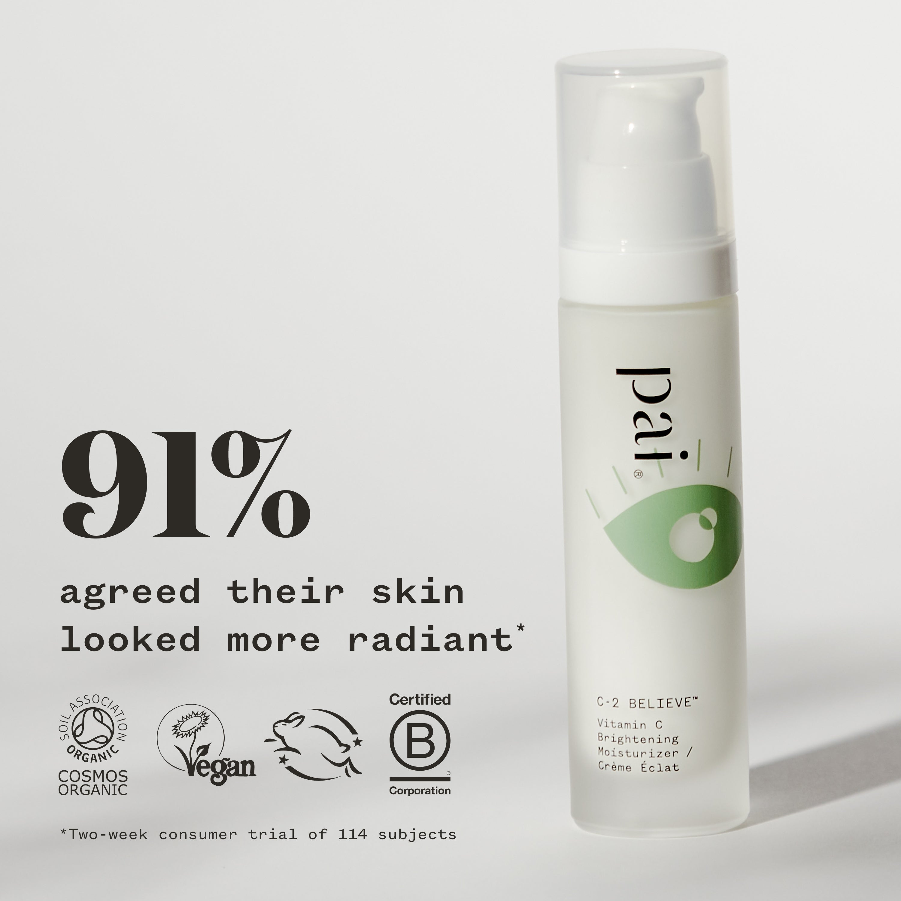 C 2 Believe Vitamin C Brightening Moisturizer - Hydrating Face Cream with Antioxidants for Glowing Skin | Day & Night Use for Dry & Dull Skin