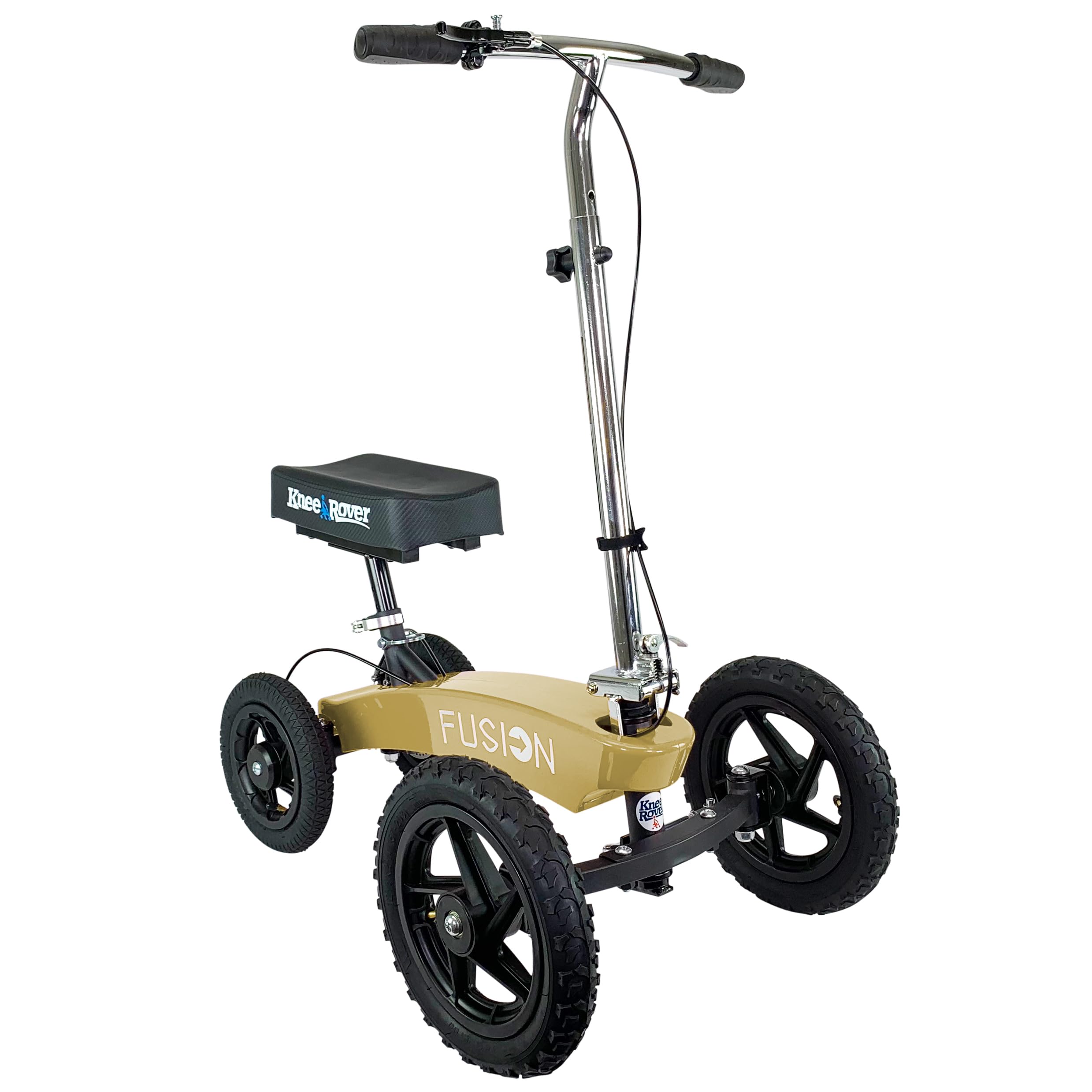 KneeRover All-Terrain Fusion Patented 4-Wheel Steering Knee Scooter - Heavy Duty Knee Walker for Adults with Foot Surgery, Broken Ankle, or Foot Injuries - Mobility Aid for Post-Surgery Recovery & Indoor/Outdoor Use