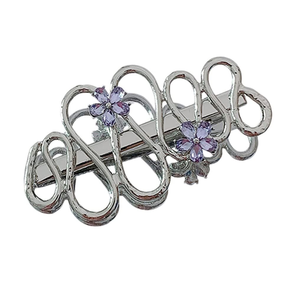 Beaupretty Purple Rhinestone Flower Vine Hair Clip for Women - Elegant Side Hair Pin Barrettes for Party, Wedding & Special Occasions - Hair Styling Accessories for Ladies