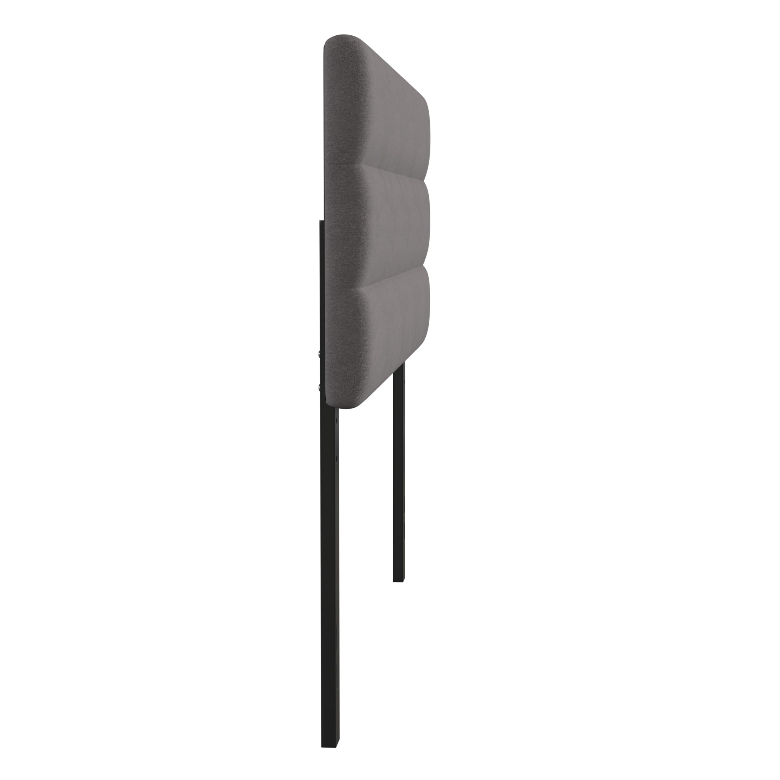 Merrick Lane Coppola Upholstered Queen Size Headboard - Gray Button Tufted Fabric with Adjustable Metal Legs - Fits Standard Bed Frames - Perfect for Master Bedrooms & Guest Rooms
