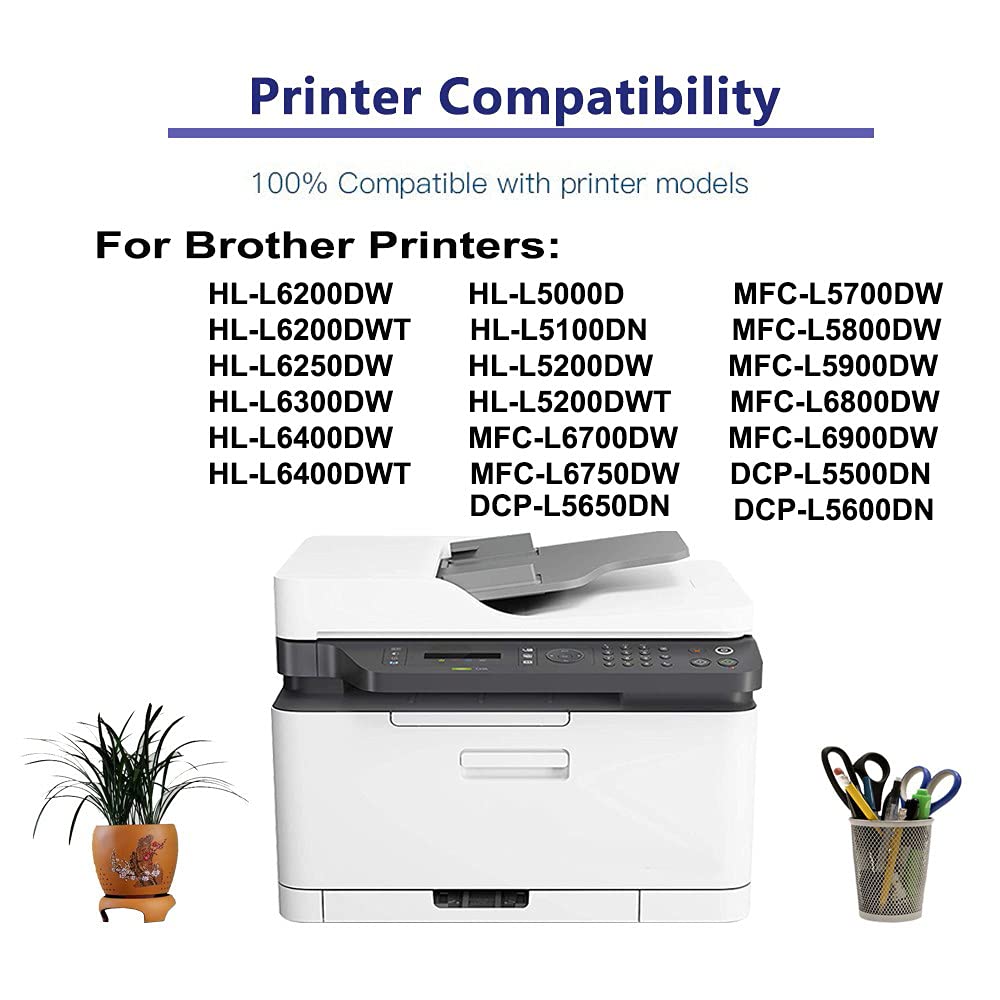 High Yield Compatible TN820 Toner Cartridge Replacement for Brother L5800DW L5900DW L6800DW L6900DN DCP-L5500DN L5600DN L5650DN Laser Printers - Black - Ideal for Office & Home Printing