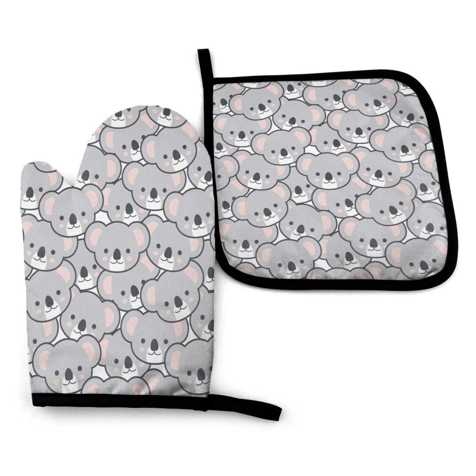 **Foruidea Heat Resistant Oven Mitts and Pot Holders Set (2-Piece) – Machine Washable Kitchen Gloves for BBQ, Baking, Grilling – Perfect for Home Cooking & Outdoor Camping**