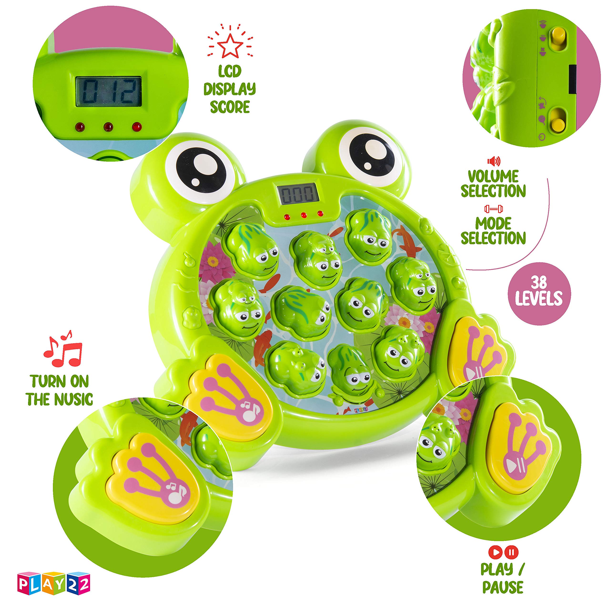 Play22 Whack A Frog Game - Toddler Toys for 2 3 4 5 Year Old Boys & Girls, Early Developmental Learning Baby Toy, Perfect Birthday Gift for Kids, Fun Indoor Activity for Family Game Nights