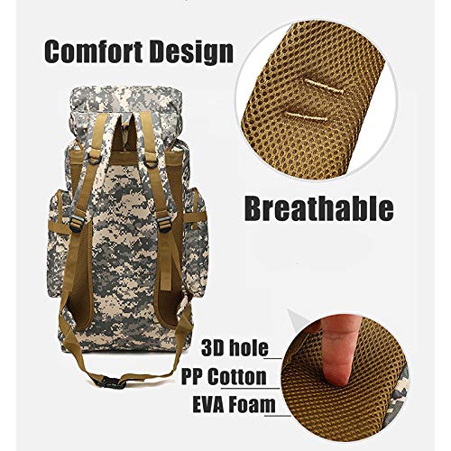Waterproof MOLLE Camouflage Tactical Backpack - 80L Military Army Hiking Camping Backpack for Outdoor Sports, Travel & Climbing | Durable Rucksack for Adventure, Survival & Tactical Missions
