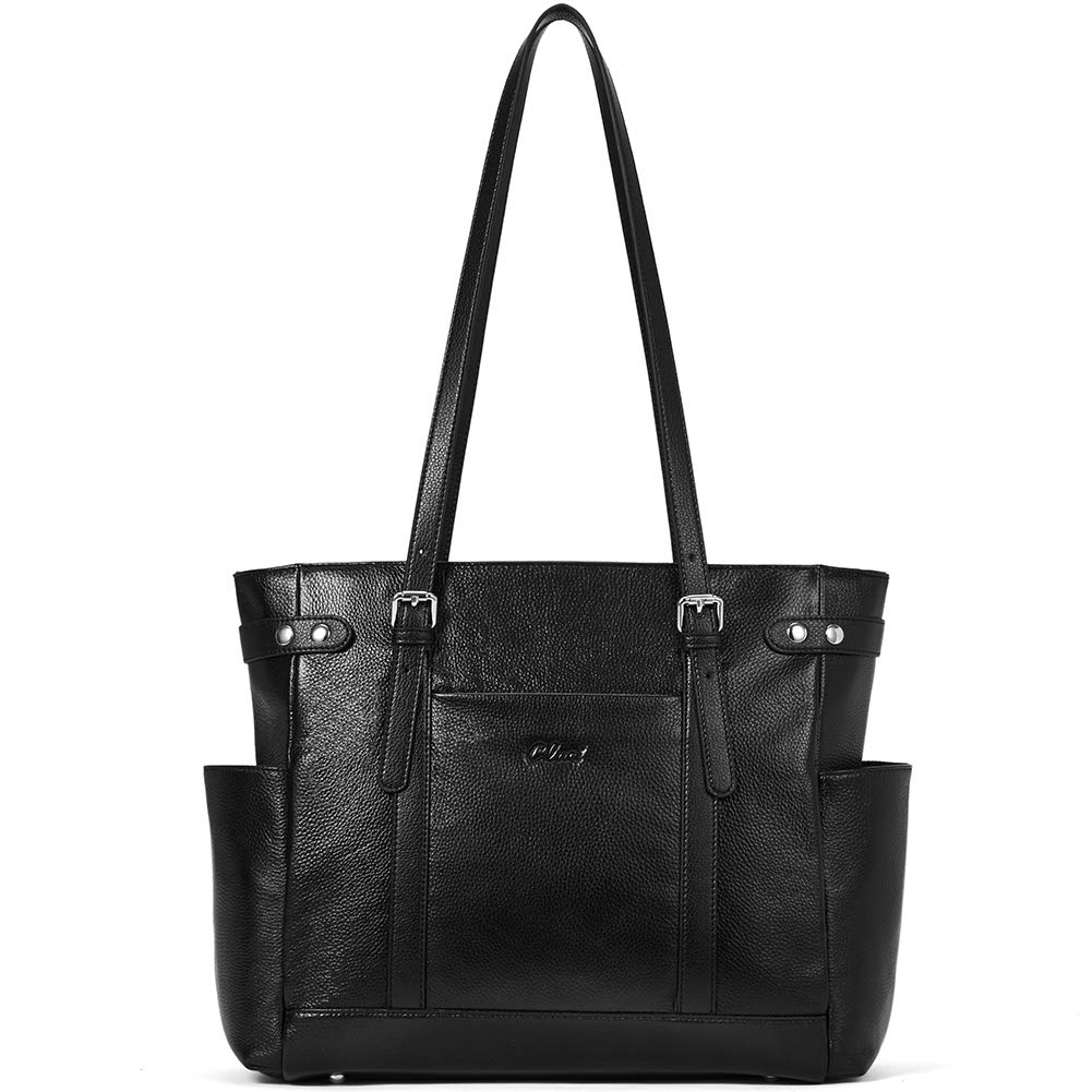 CLUCI Genuine Leather Laptop Tote Bag for Women - 15.6 Inch Professional Work Briefcase & Shoulder Bag - Perfect for Office, Business Travel & Daily Commute