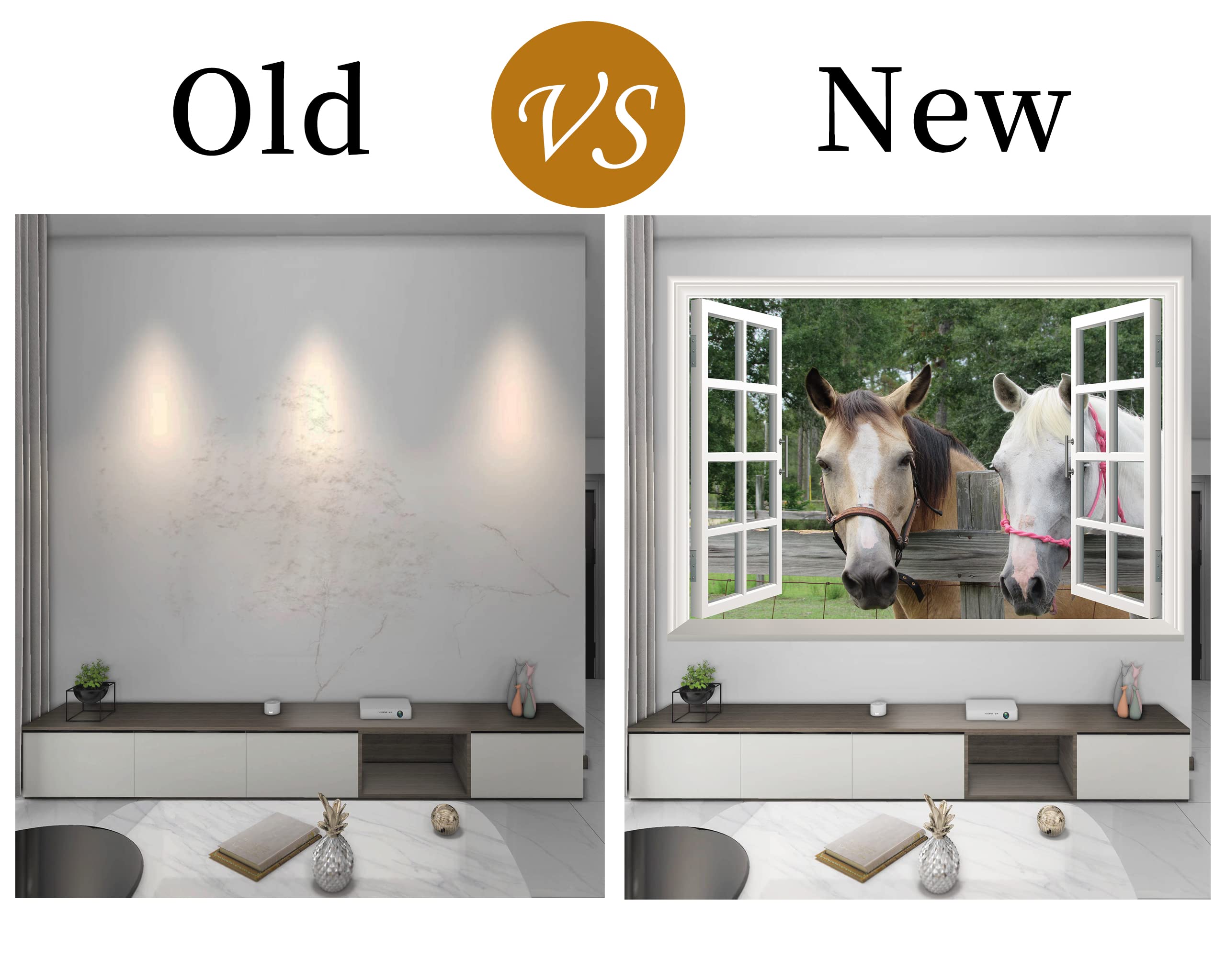 FLFK Horse Faux Window Wall Sticker - 16