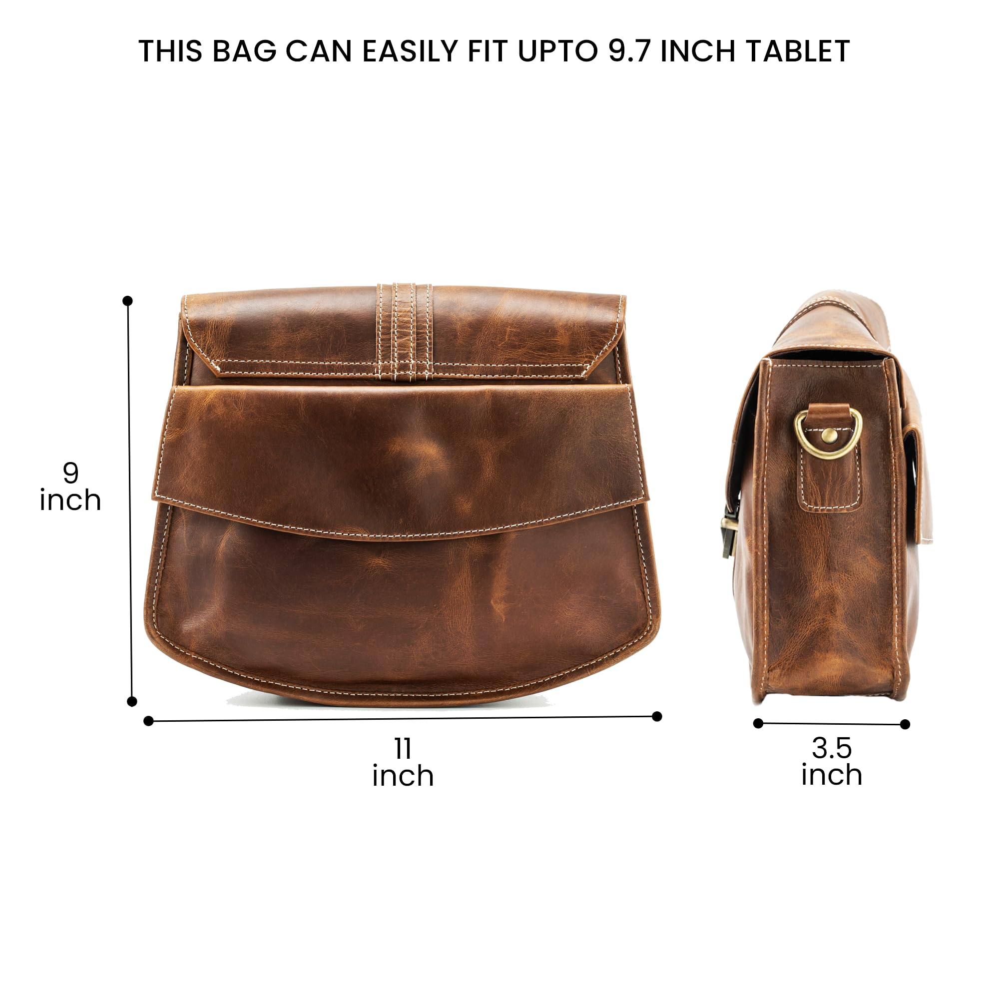 Premium Handmade Leather Crossbody Bag for Women - Stylish Sling Satchel & Travel Purse - Perfect for Daily Use, Work, and Weekend Adventures