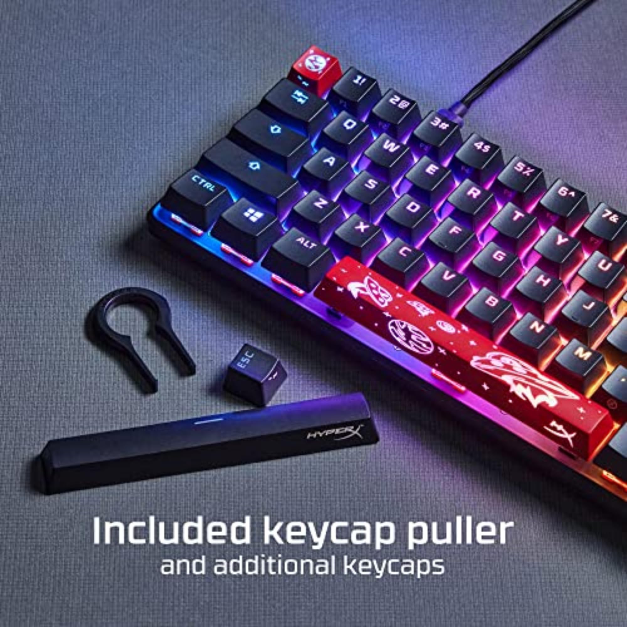HyperX Alloy Origins 65 Mechanical Gaming Keyboard - Compact 65% Form Factor with Tactile Aqua Switches | Double Shot PBT Keycaps & RGB Backlit | NGENUITY Software Compatible | Perfect for Esports, Streaming, and Office Work