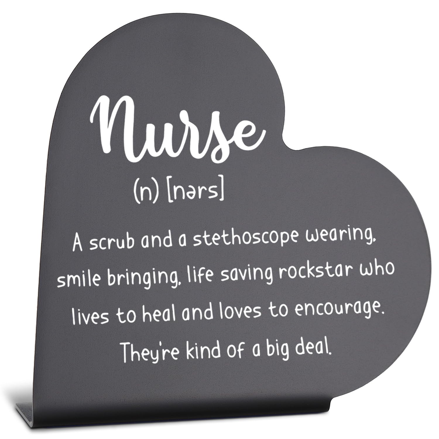 Nurse Definition Sign for Desk - Inspirational Office Decor for Nurses, Nursing Assistants & Coworkers - Perfect Nurse Appreciation Gift for Christmas, Nurse Week & Graduation - Wooden Plaque for Women in Healthcare (Home, Office or School Decor)