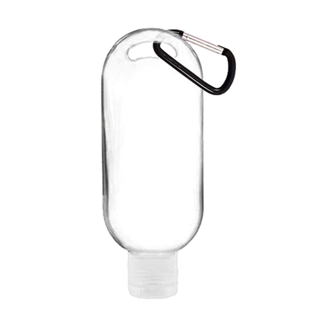 8-Pack Clear Travel Plastic Leakproof Flip-Top Keychain Bottles - Empty Containers for Toiletries, Cosmetics & Cleaning Supplies - Perfect for Travel, Gym & Home Organization (Clear, One Size)