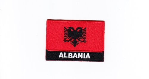 Albania National Flag Iron-On Embroidered Patch - Multi-Color Heat Seal Applique Emblem for Jackets, Bags & DIY Crafts