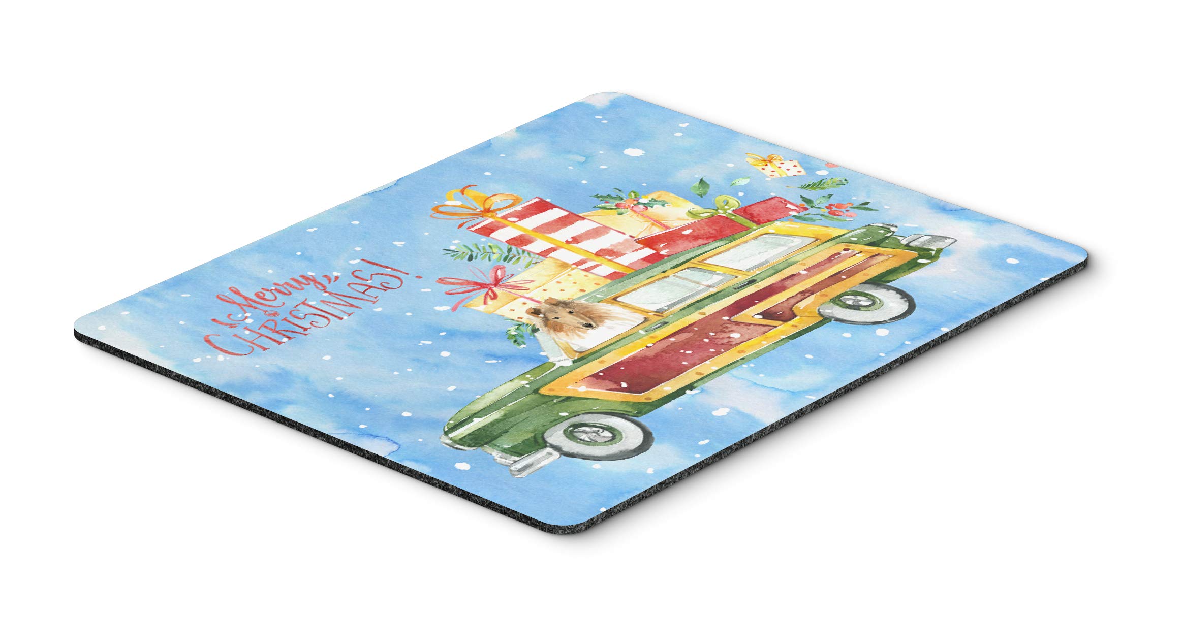 Merry Christmas Collie Mouse Pad - Large Washable Non-Slip Desk Mat for Home Office, Gaming & Computer Work | Holiday Gift & Decor for Dog Lovers | Perfect for Christmas Decorations, Workstations & Cozy Home Offices