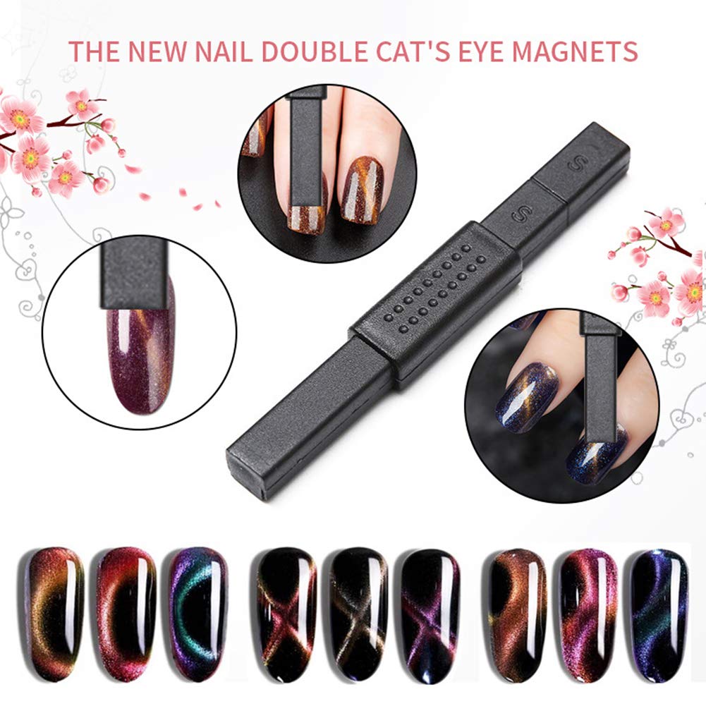 15Pcs Magnetic Nail Art Kit - Magnet Stick, Pen & Plates for 3D Cat Eye Gel Polish | DIY Manicure Tools for Home & Salon Use