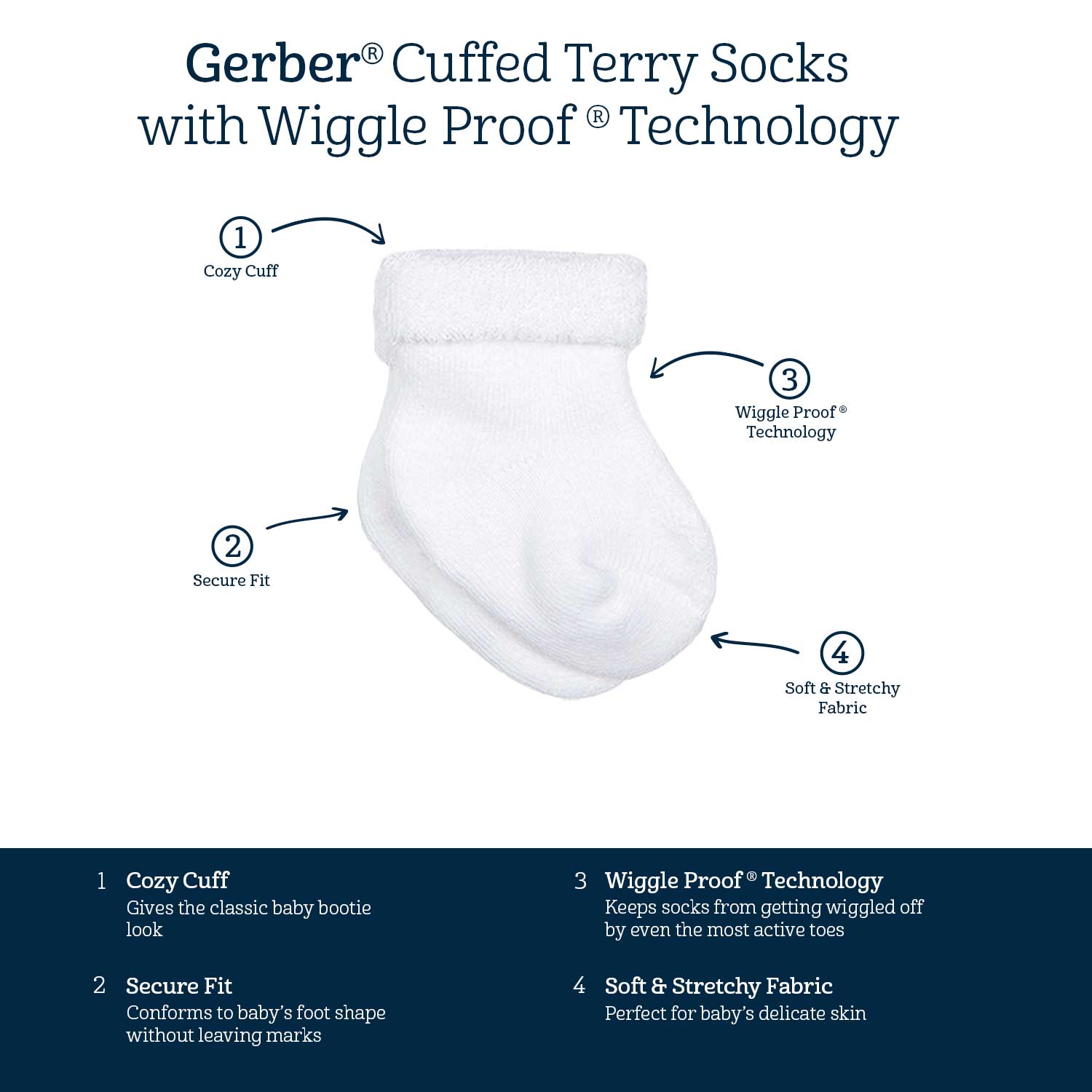 10 Pack Baby Girls Non-Slip Floral & White Wiggle Proof® Socks - Soft Cotton Toddler Socks for Playtime, Daycare & Outdoor Activities
