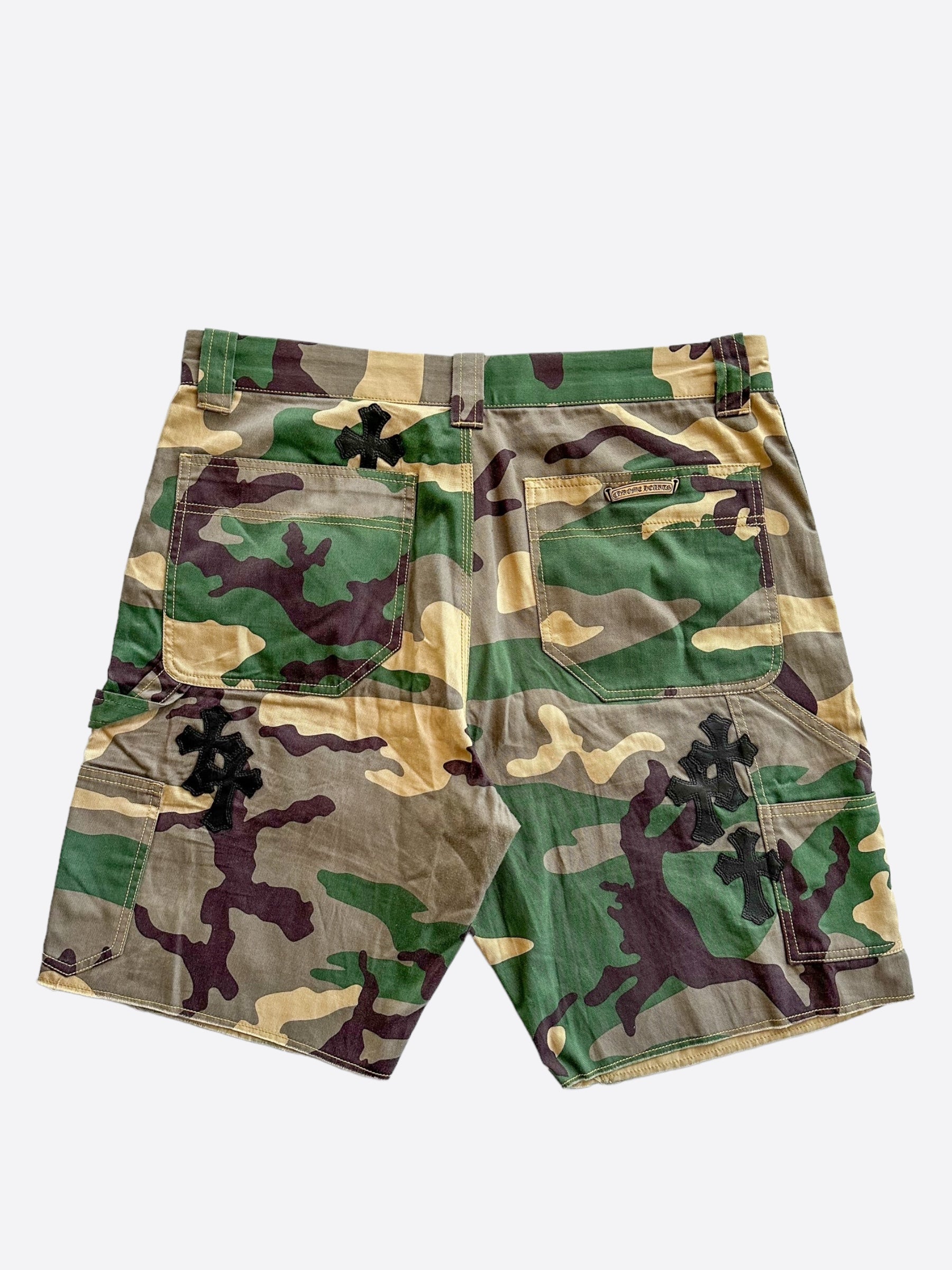 Chrome Hearts Camouflage Cross Patch Carpenter Shorts - Trendy Streetwear for Men | Perfect for Casual Outfits, Music Festivals & Urban Fashion