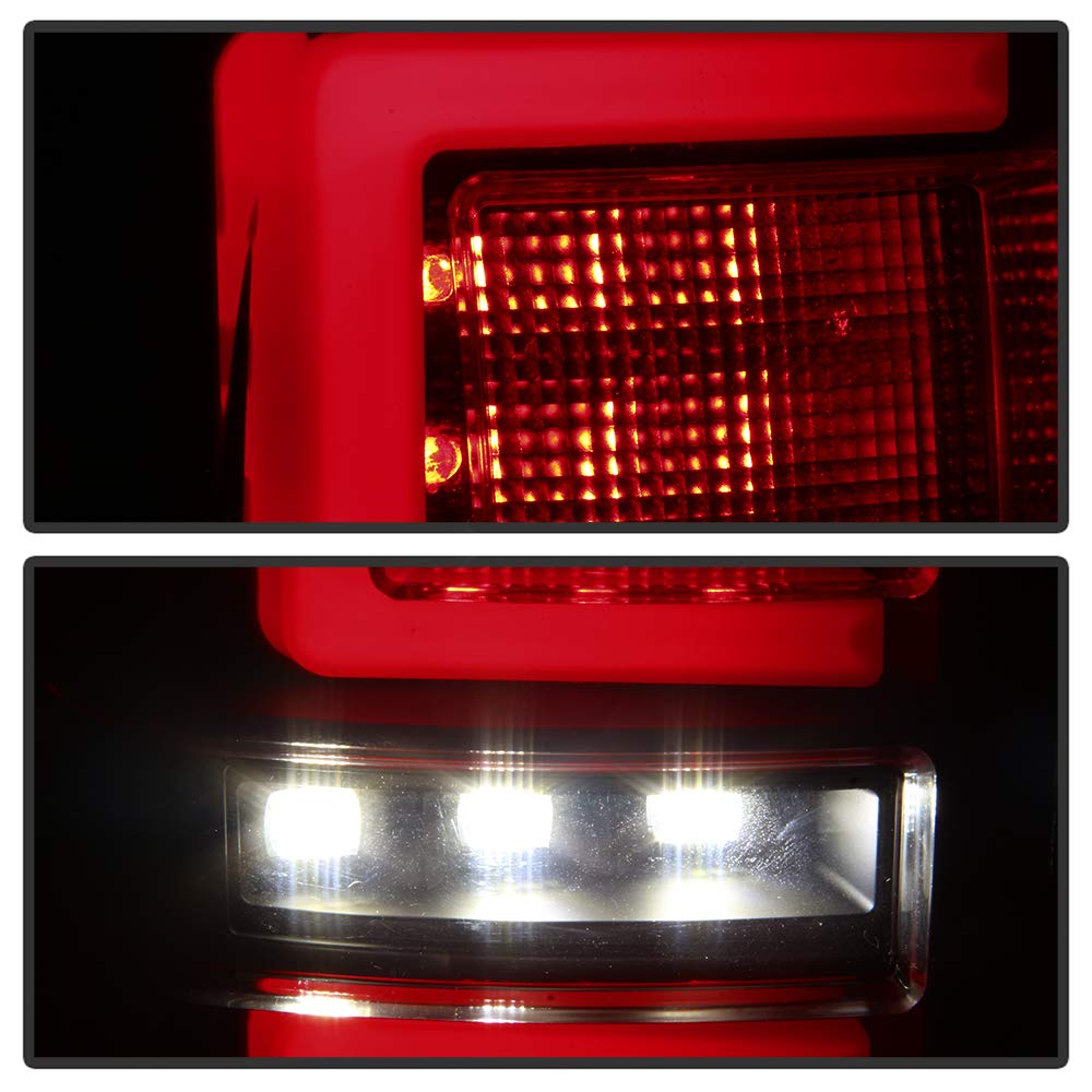 ACANII Black Smoked LED Tail Lights for 2016-2023 Toyota Tacoma - Dual Tube Brake Lamps (Driver & Passenger Side) | Enhanced Visibility & Style for Night Driving & Off-Road Adventures