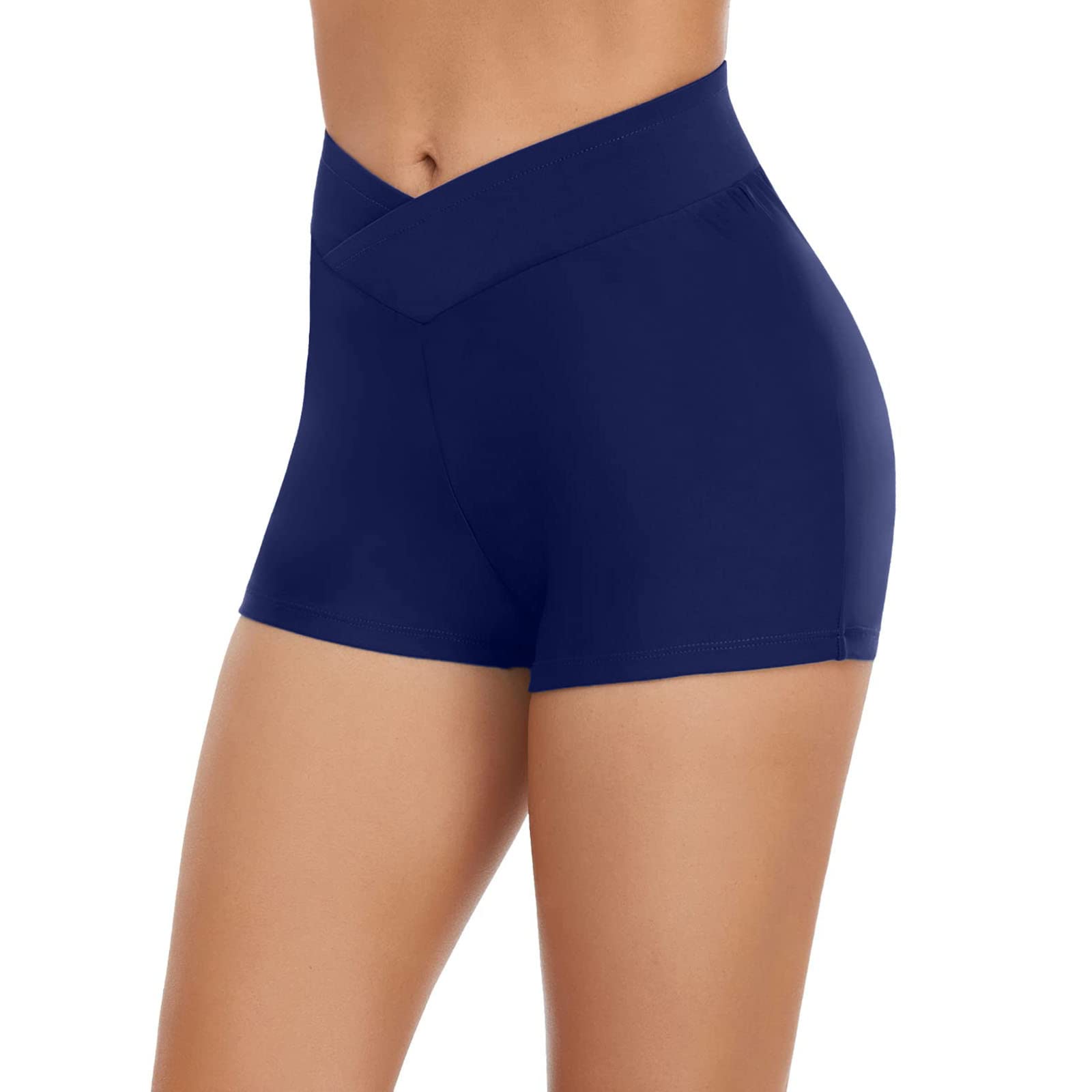 YUSDEE High Waist Swim Shorts for Women - Beach Running & Bikini Cover-Up