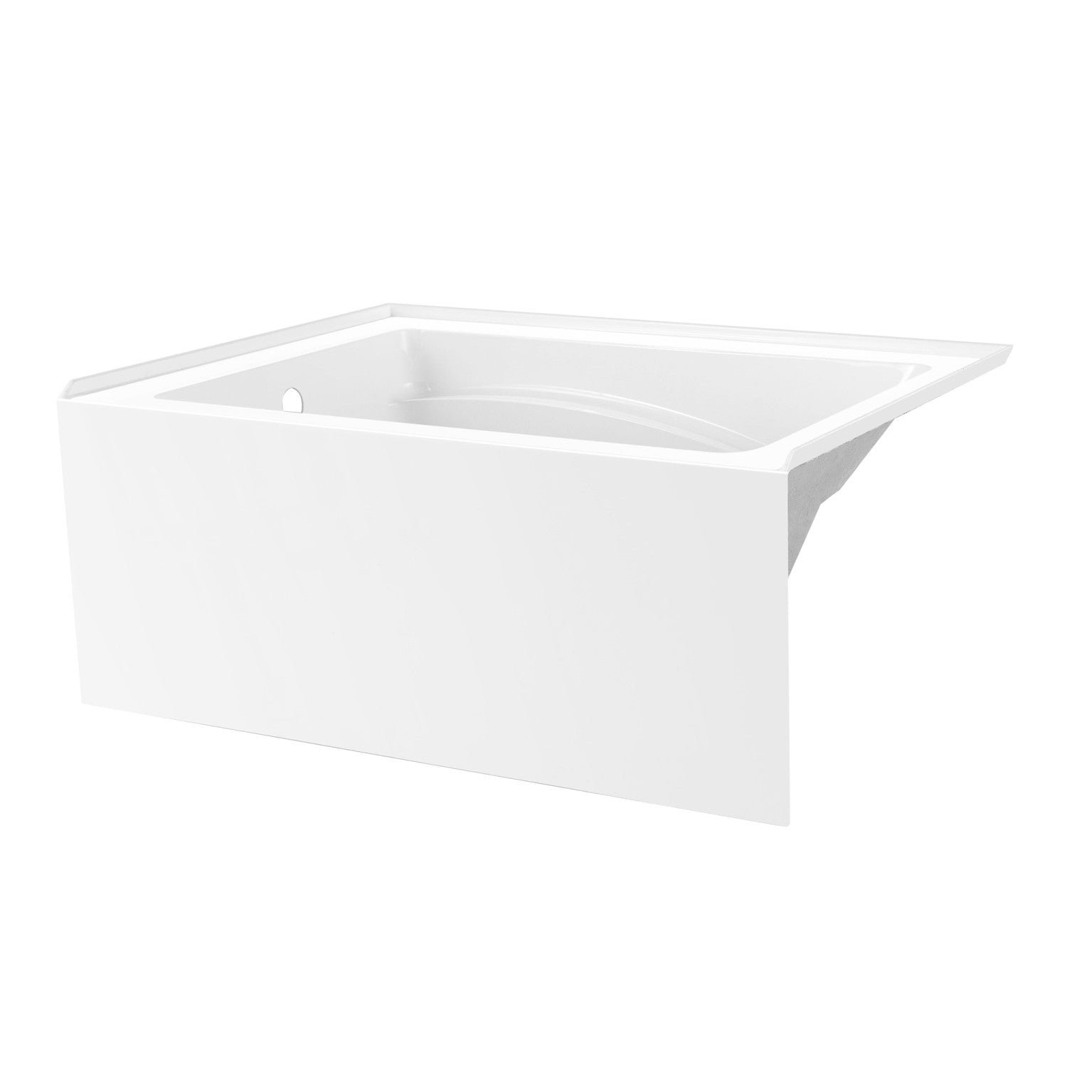 Aqua Eden 48 Inch Acrylic Rectangular 3 Wall Alcove Bathtub - Left Hand Drain, Glossy White - Perfect for Modern Bathroom Renovations and Spa-Like Retreats