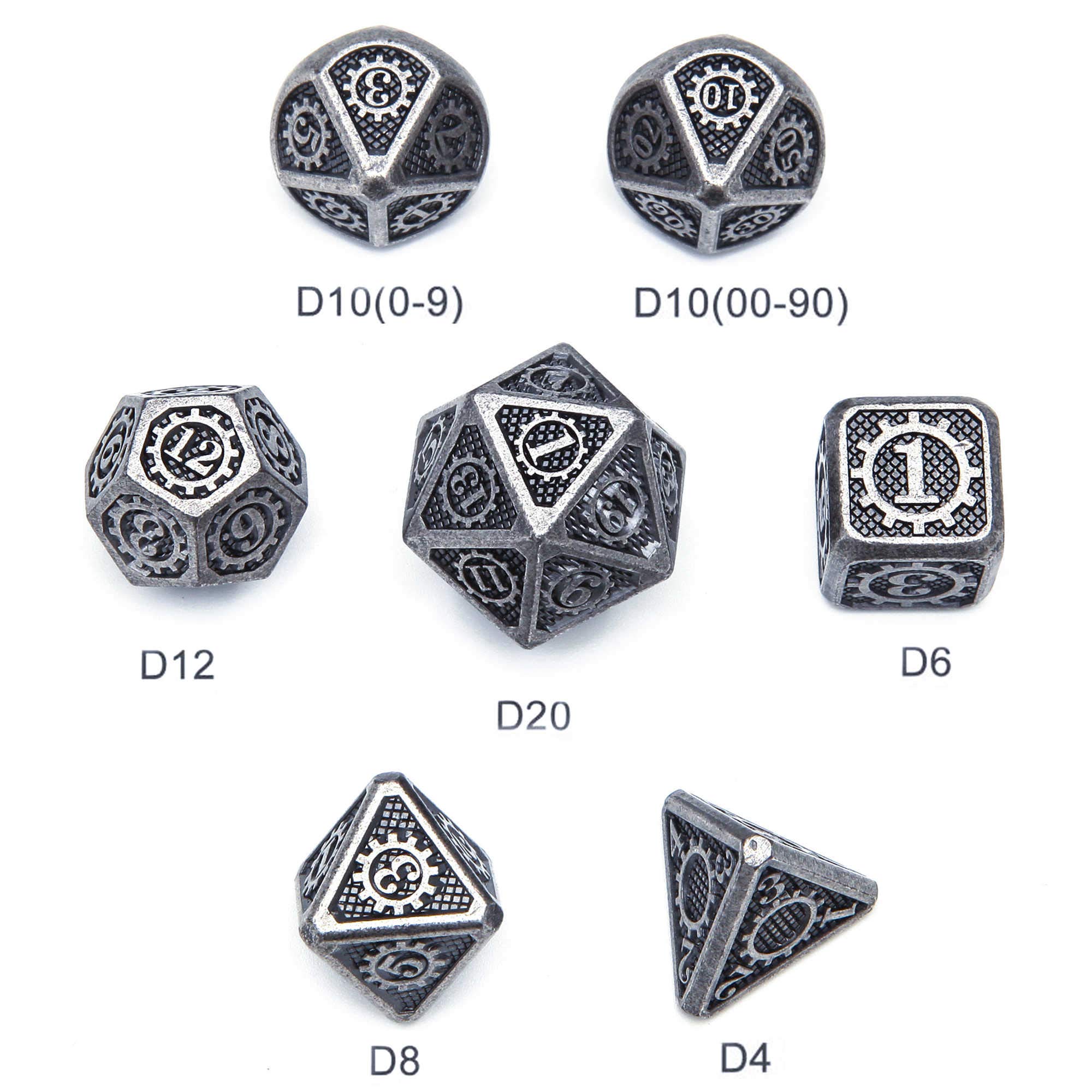 Premium D&D Metal Dice Set for Dungeons & Dragons RPG - 7-Piece Cool Multicolor Dice Collection with Gift Box - Perfect for Tabletop Gaming, D&D Campaigns & Dice Collectors