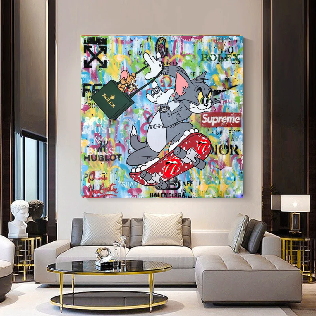 Tom and Jerry Canvas Art - High-Quality Wall Decor for Kids' Room, Living Room & Office - Shop Now at Its Shopping Time