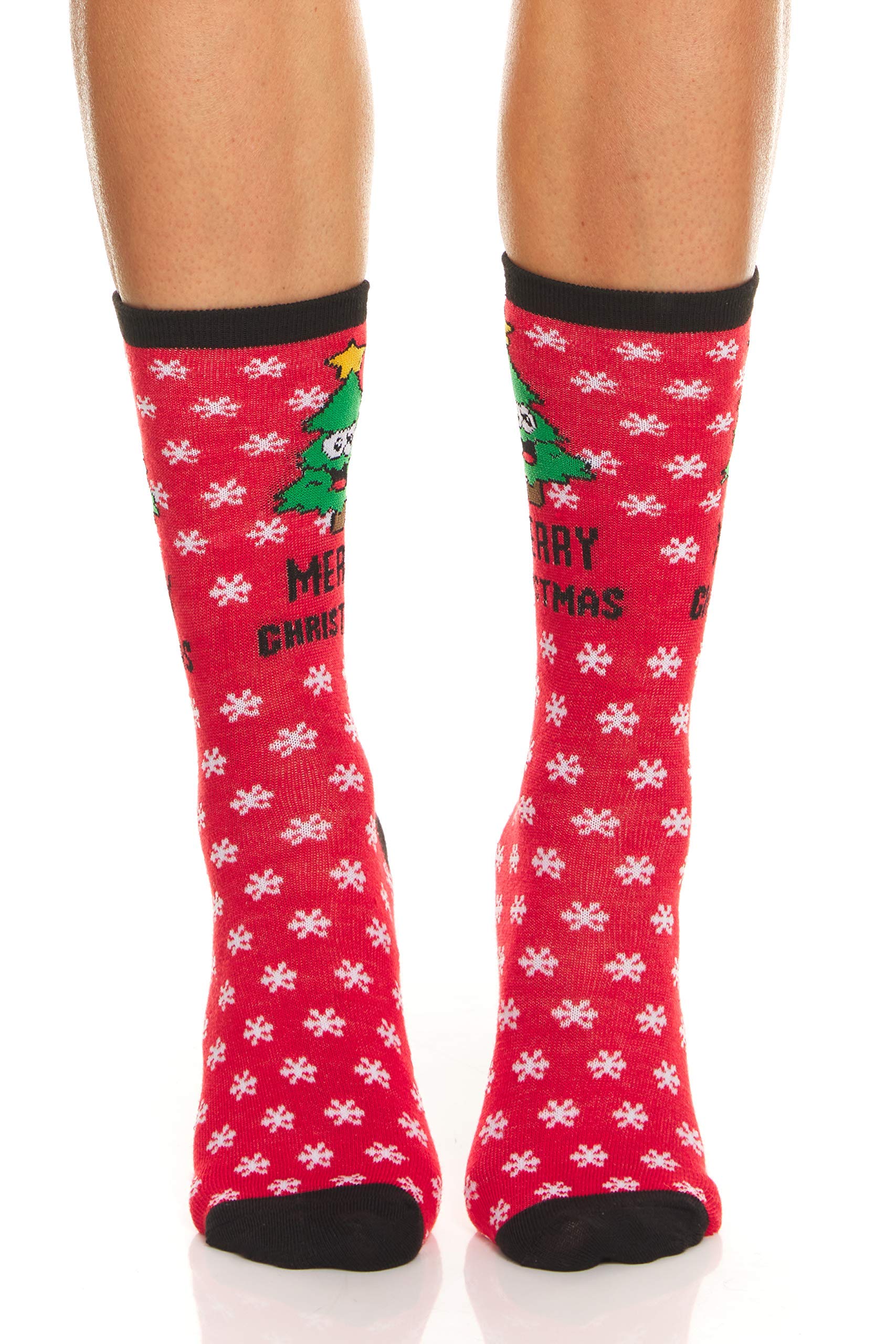 **Yacht & Smith Women's Christmas Socks - Fun Holiday Novelty Crew Socks, Festive Colorful Slipper Socks for Gifts, Stocking Stuffers & Cozy Winter Wear**