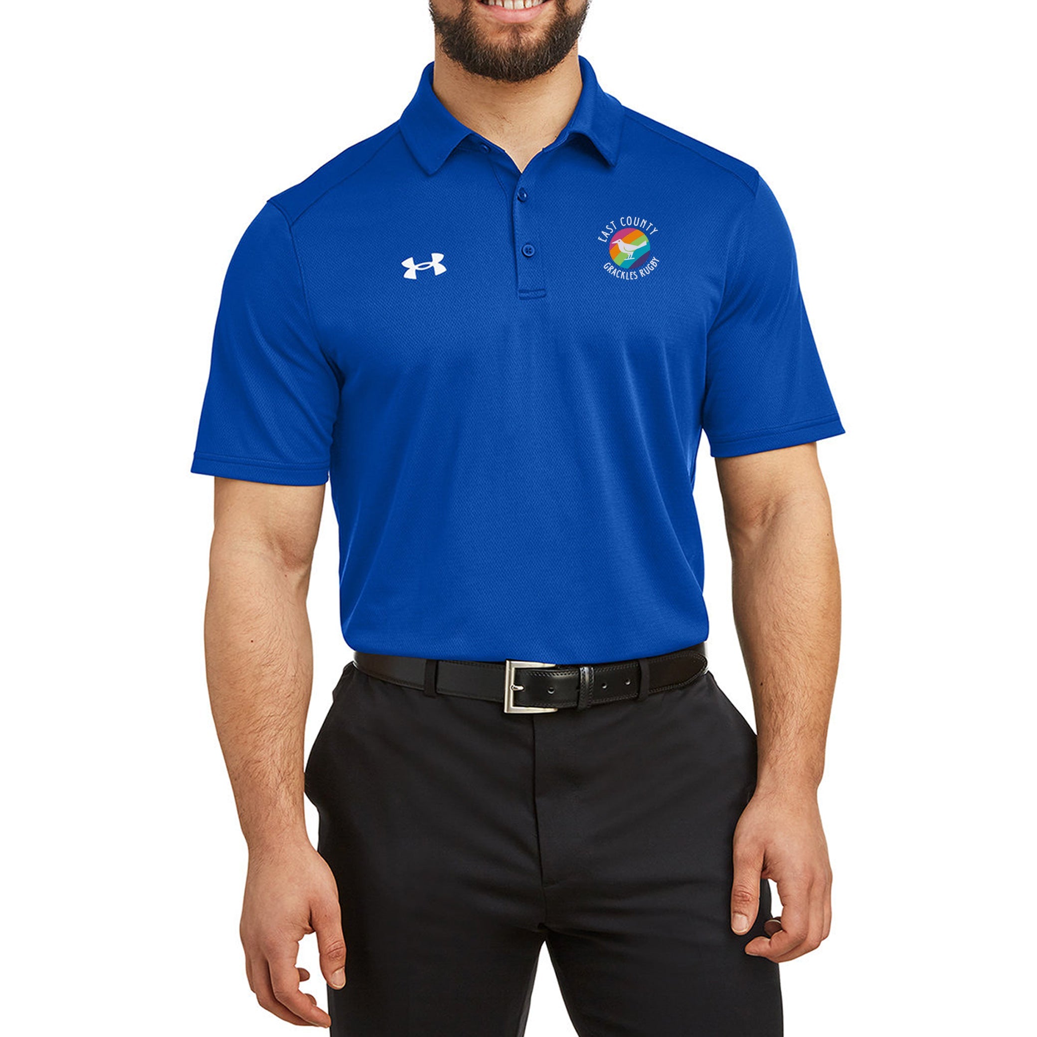 East Co. Grackles UA Team Tech Polo Shirt - Moisture Wicking Performance Golf & Tennis Polo for Men - Perfect for Sports, Work & Casual Wear