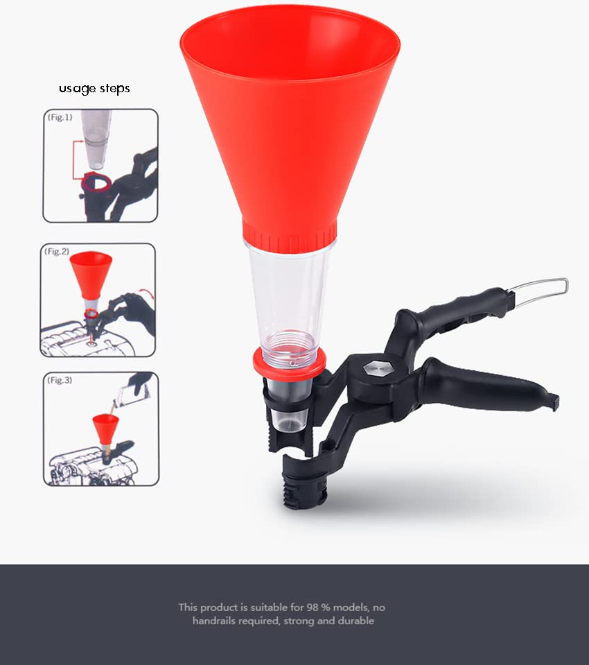 Adjustable Engine Oil Filling Funnel Tool for Cars & Motorcycles - Quick Gasoline & Oil Refueling Kit with Spout (Set A) - Perfect for DIY Oil Changes, Garage Maintenance & Emergency Fuel Refills