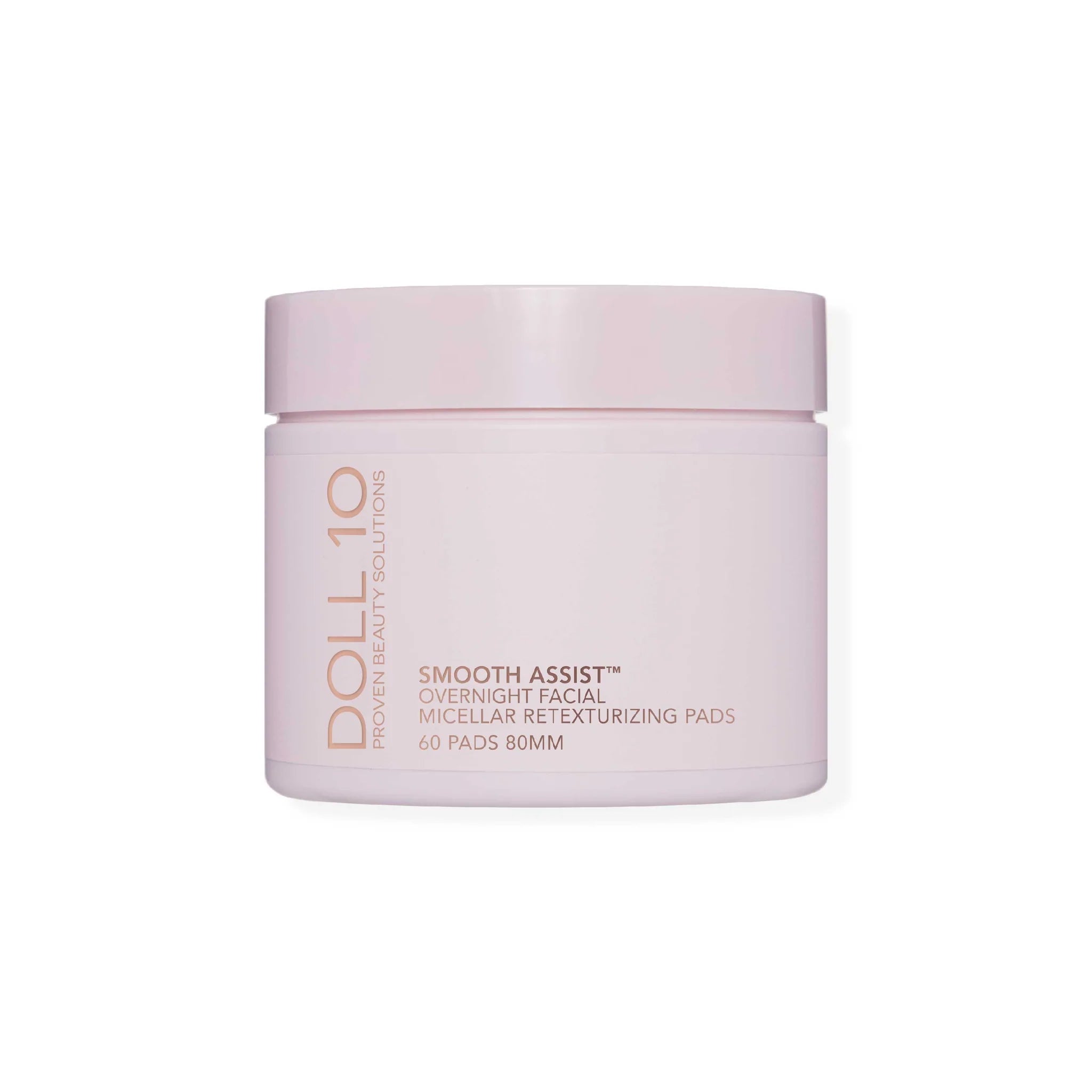 Doll 10 Smooth Assist Overnight Micellar Retexturizing Pads - 60 Count | Exfoliating Facial Pads for Overnight Skin Renewal | Perfect for Nighttime Skincare Routine & Travel
