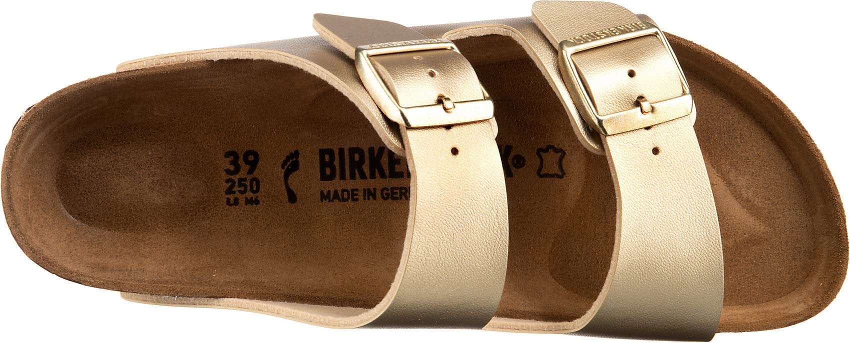 Birkenstock Women's Arizona Soft Footbed Sandals - Gold Leather - Size 7 US | Comfortable Arch Support for Walking, Travel & Summer Outfits