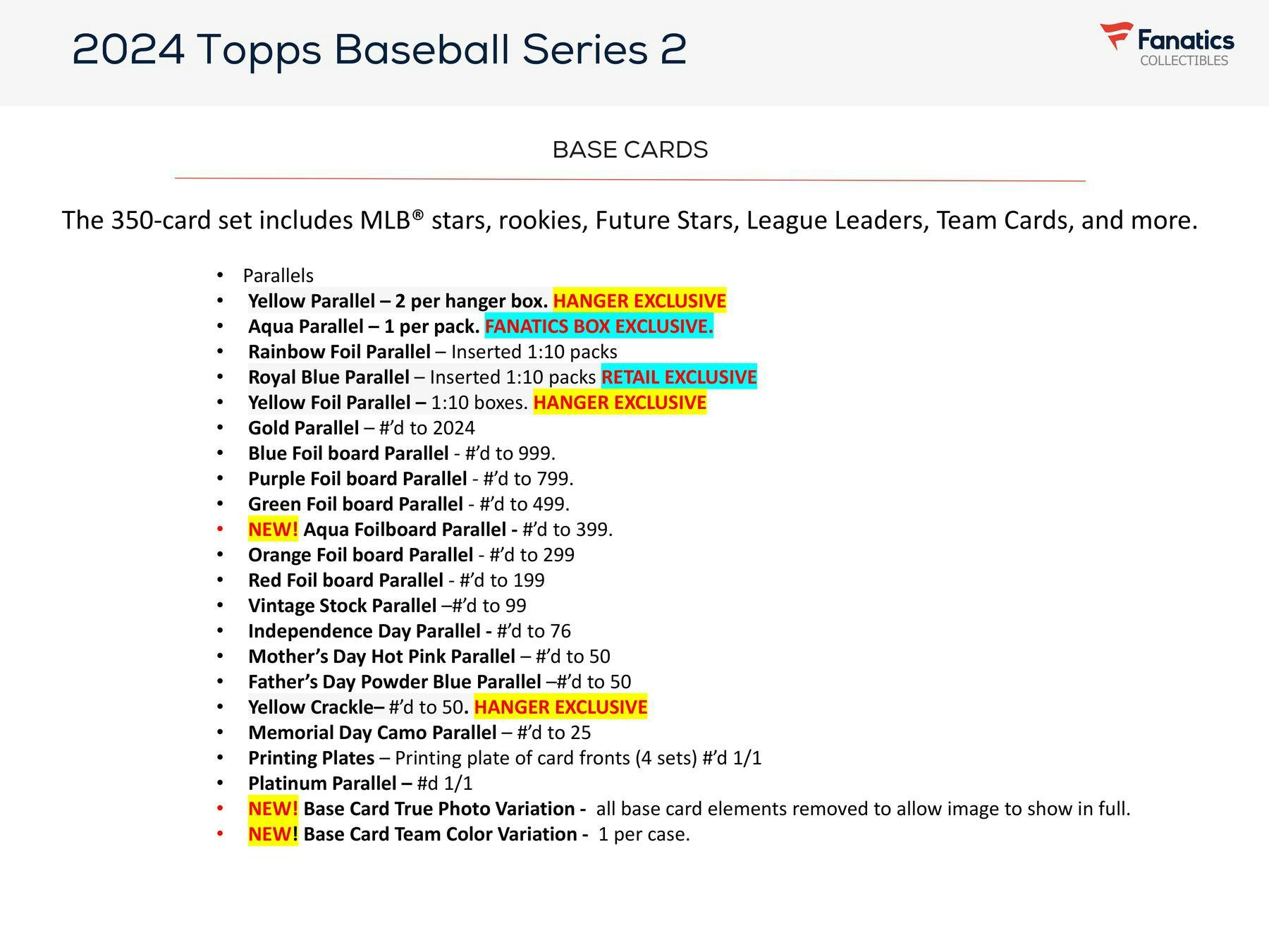 2024 Topps Series 2 Baseball Blaster Box - 36 Trading Cards with Exclusive Inserts & Rookies | Perfect for Collectors, Fantasy Sports & Gifts