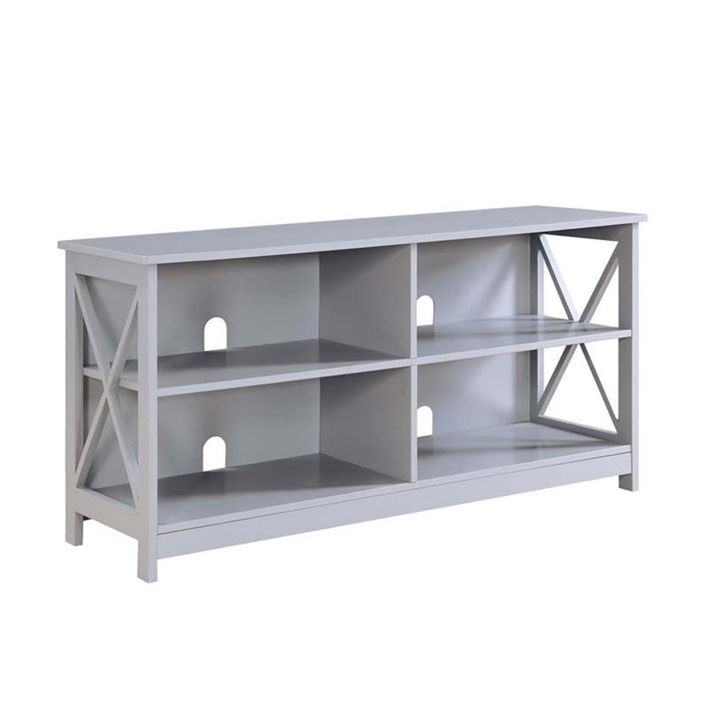 Pemberly Row 50 Inch TV Stand Entertainment Center Console - Modern Gray TV Cabinet for Living Room, Bedroom & Home Theater Setup