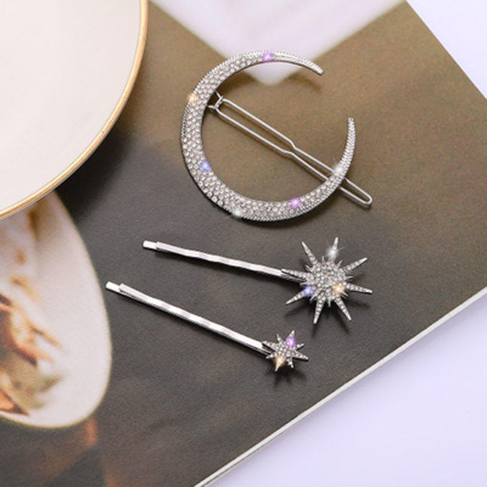Blissful Star & Moon Hair Clips - Elegant Hair Accessories for Women & Girls - Perfect for Weddings, Parties & Everyday Wear
