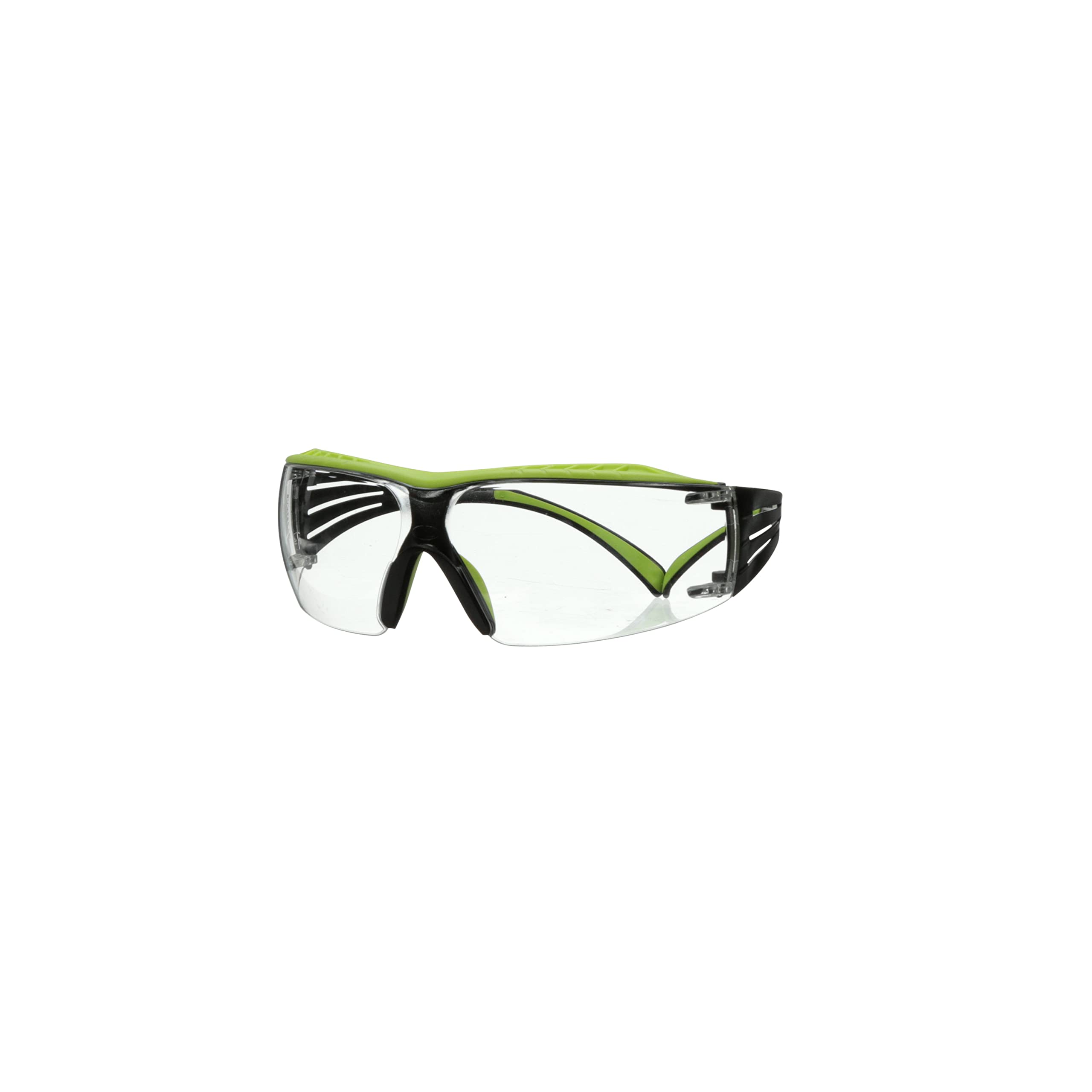3M SecureFit 400X Safety Glasses - ANSI Z87.1 Certified, Anti-Fog & Scratch Resistant Clear Lenses, Lightweight Green/Black Frame with Brow Guard - Perfect for Construction, Woodworking, Lab Work and DIY Projects