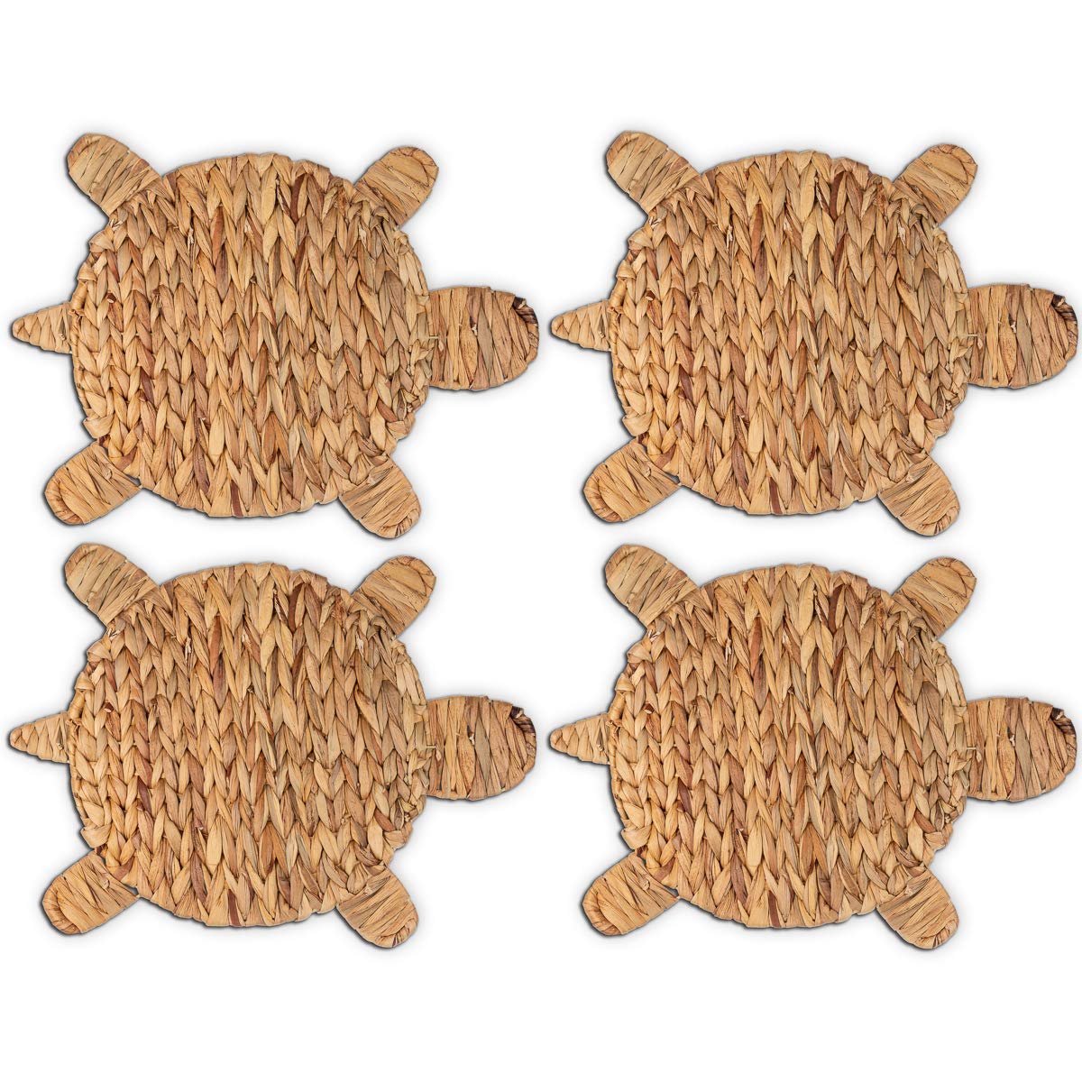 Eco-Friendly Woven Turtle Placemats Set of 4 - 12.6