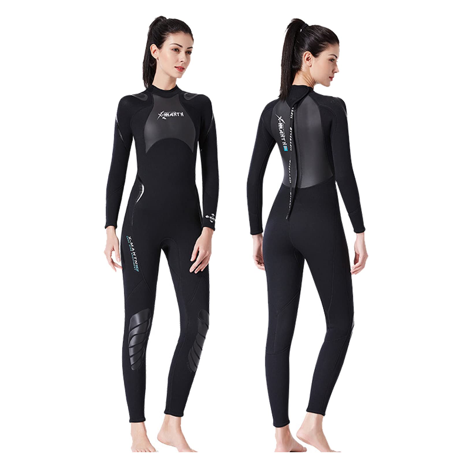 TOYOMO Women's 3MM Neoprene Wetsuit - Full Body Back Zip Diving Suit for Scuba, Snorkeling, Surfing & Water Sports | Perfect for Ocean Swimming, Kayaking & Cold Water Activities