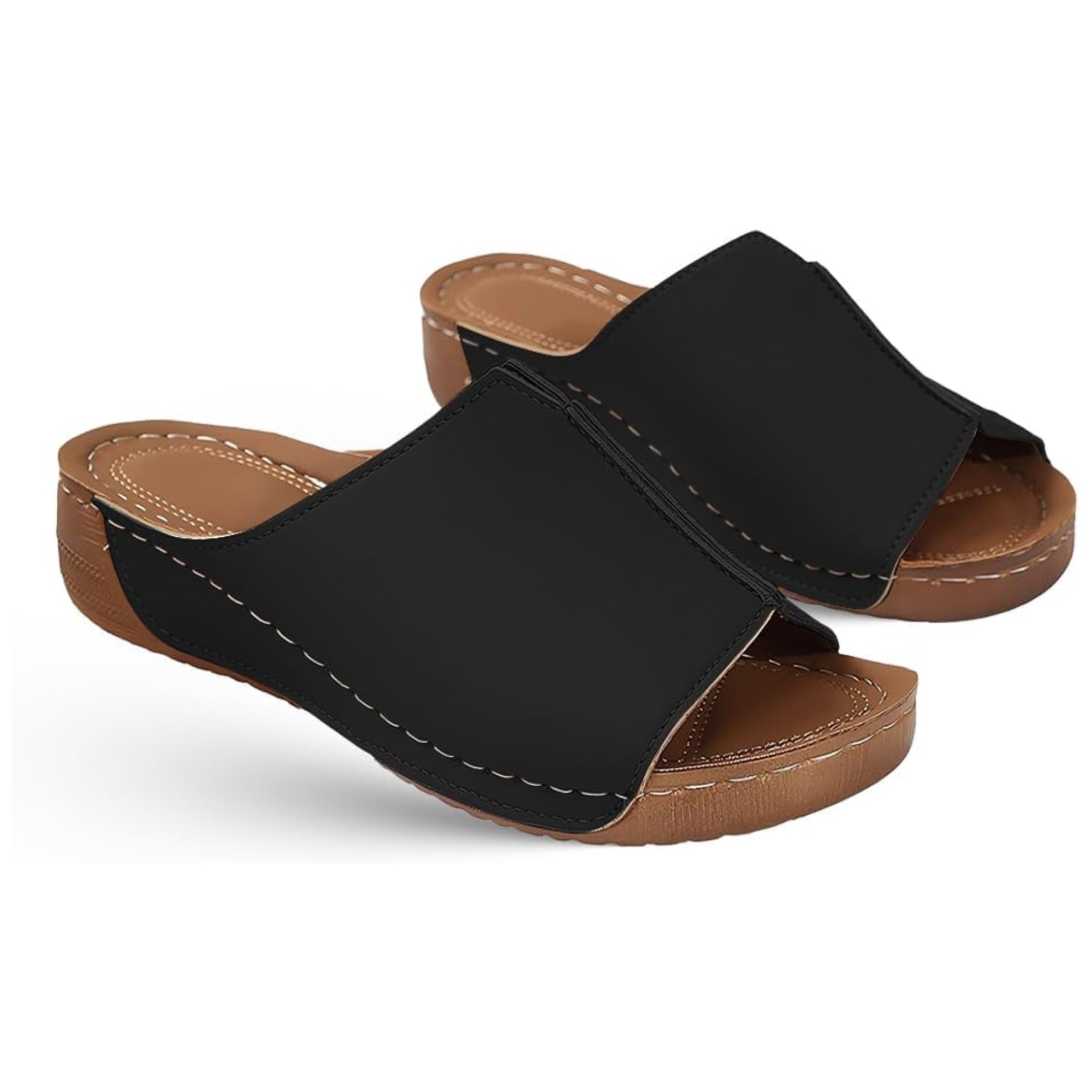 **Women's Orthopedic Sandals with Arch Support - Comfortable Flat Walking Sandals for Summer 2024 - Perfect for Casual Wear, Travel & Outdoor Activities**