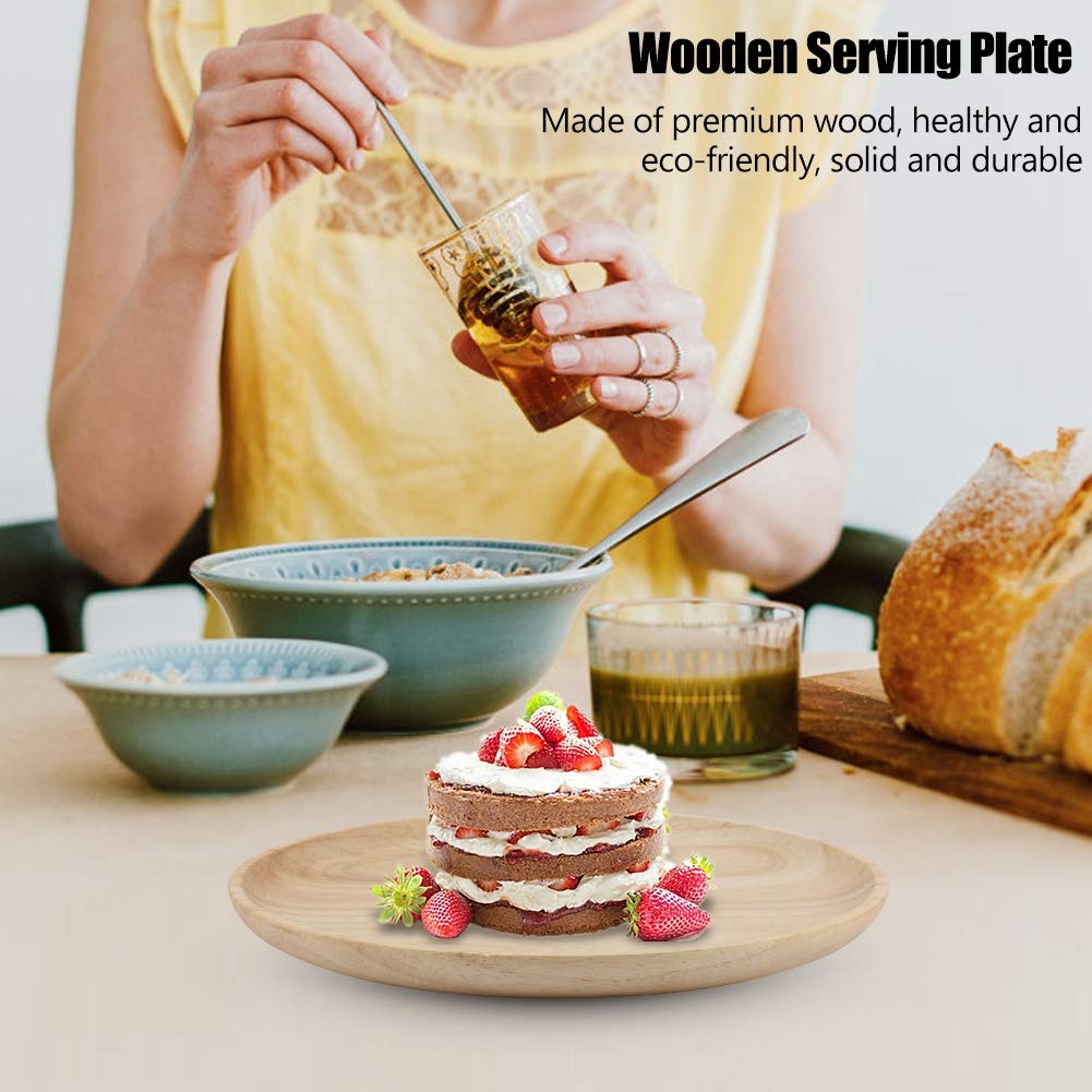 Elegant Round Wooden Tea Tray - 12.5x12.5cm Serving Plate for Sushi, Snacks & Fruits - Perfect for Home, Ottoman & Japanese Tea Ceremony
