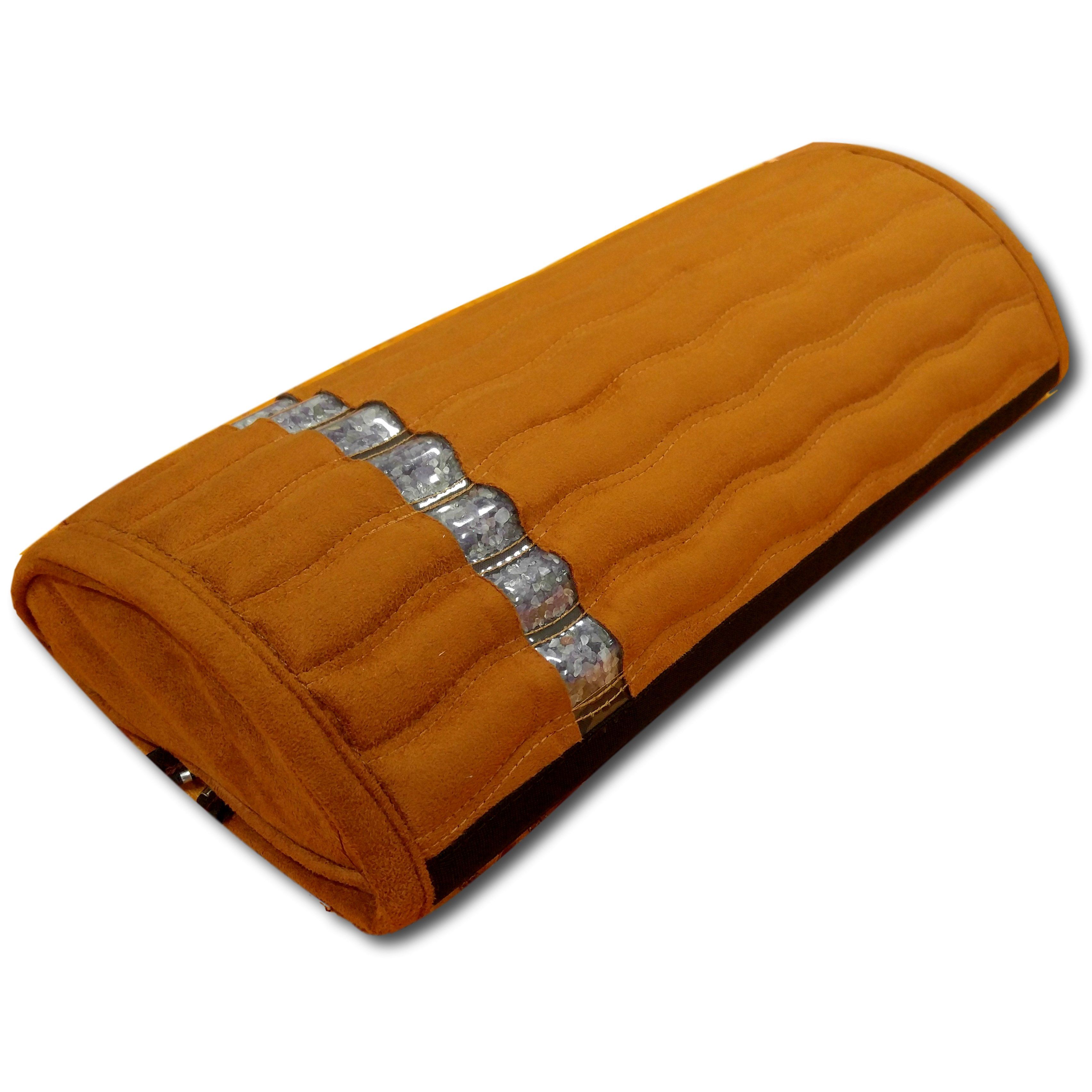 Ereada Mini Amethyst Pillow - Brown Healing Crystal Pillow for Stress Relief, Sleep & Meditation - Perfect for Home, Office & Travel