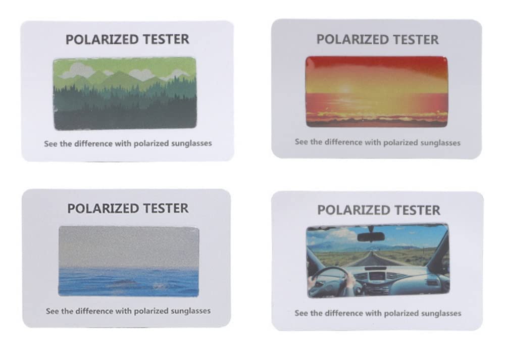 4 PCS Polarized Glasses Test Card - Polarized Sunglasses Tester & Check Paper Accessories for UV Protection Testing | Perfect for Eyewear Stores, Optical Labs & Outdoor Enthusiasts