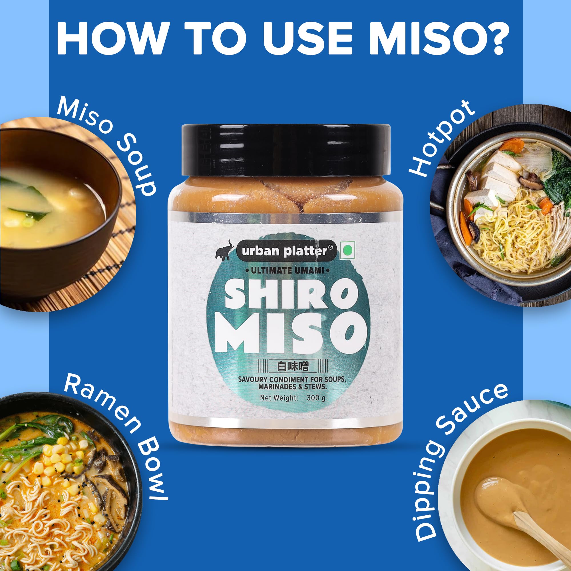 Urban Platter White Miso Paste 300g - Japanese Fermented Food for Soups, Ramen & Marinades