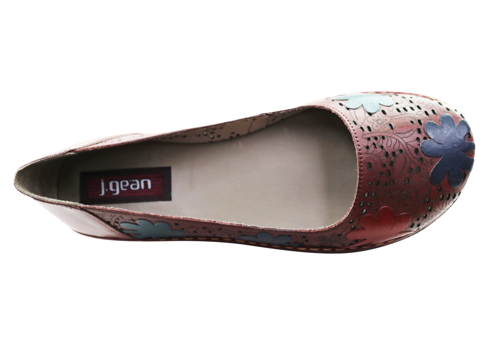 J Gean Poppy Women's Comfortable Leather Shoes - Handmade in Brazil - Stylish & Durable for Work, Travel & Everyday Wear