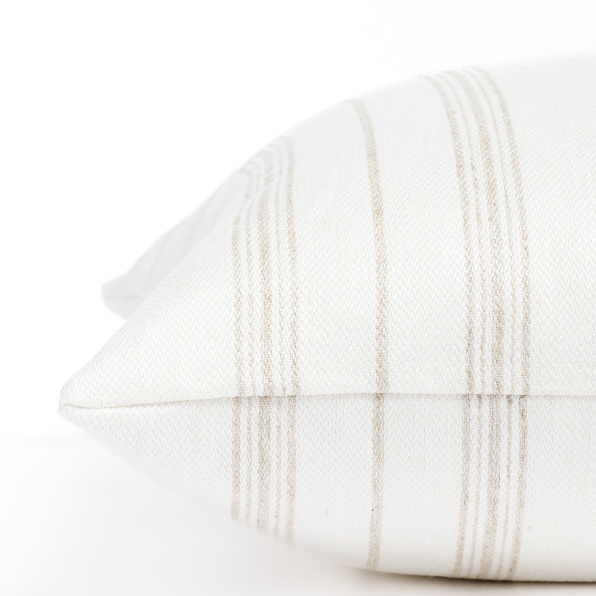 Collins Stripe 24x24 Decorative Throw Pillow Cover - Soft Parchment Linen Cushion for Sofa, Bed & Home Decor - Perfect for Living Room, Bedroom & Cozy Spaces