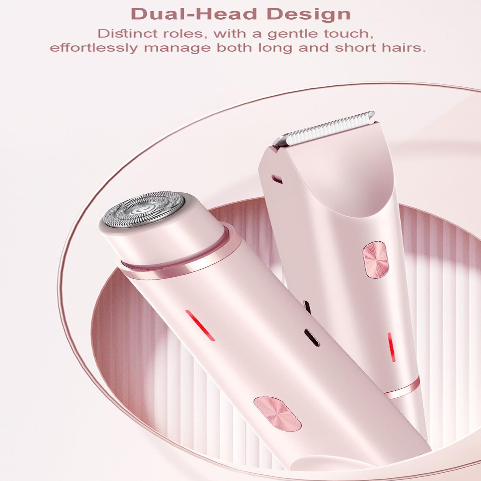 2025 Upgraded 2-in-1 Electric Shaver for Women - Rechargeable Wet/Dry Body Trimmer with Accessories | Home & Travel Use | Smooth Shaving for Legs, Underarms & Bikini Area (Pink)