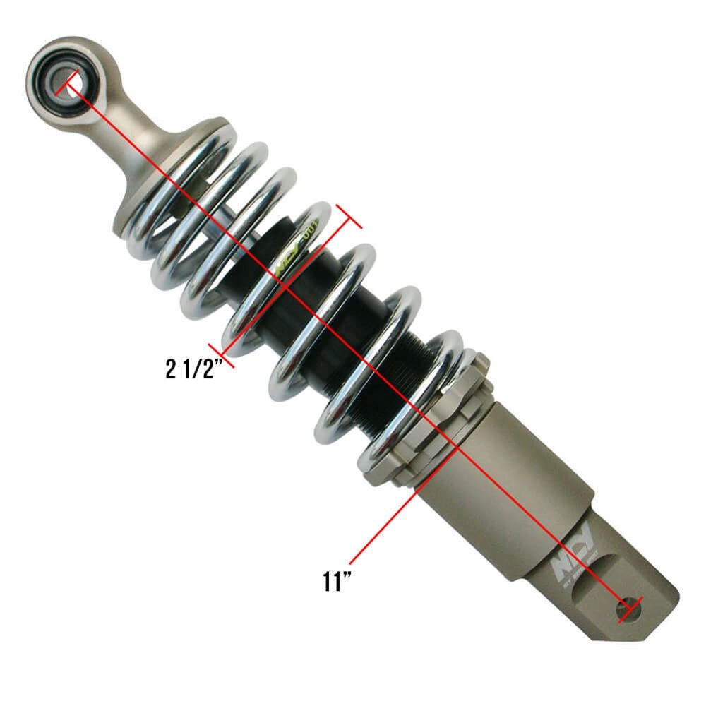 NCY Performance Shock Absorber with Chrome Spring for Honda Ruckus & Zoomer Scooters - Upgrade Ride Comfort & Stability for City Commuting & Urban Adventures