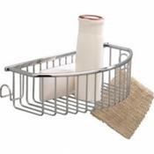 Valsan 53435 CR Essentials Curved Deep Basket with Chrome Hooks - Organize Kitchen, Bathroom or Office Supplies - Perfect for Storage & Decoration