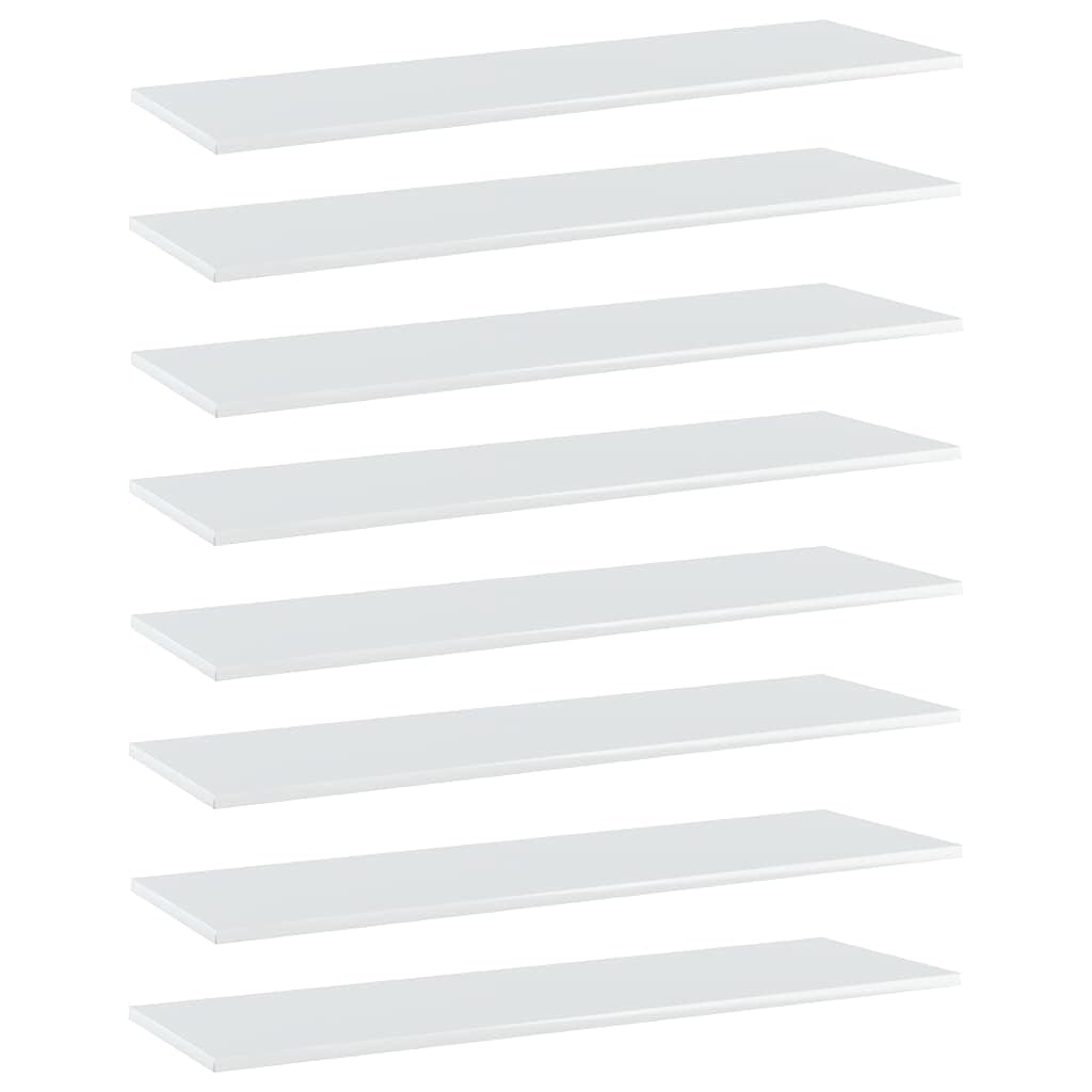 8-Piece High Gloss White Storage Shelf Boards - 39.4